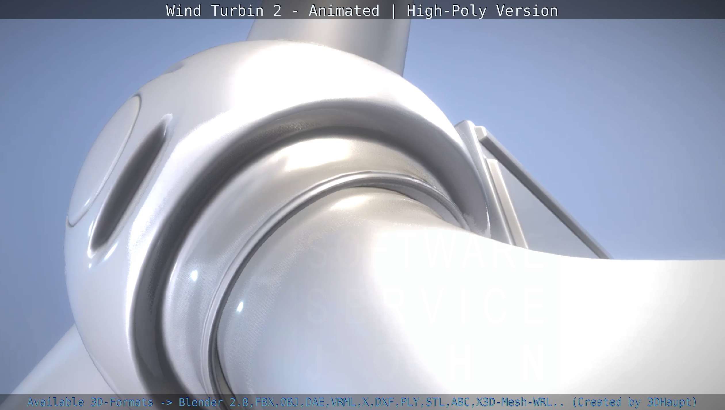 Animated Wind Turbin 2 - High-Poly Version 3D model_39