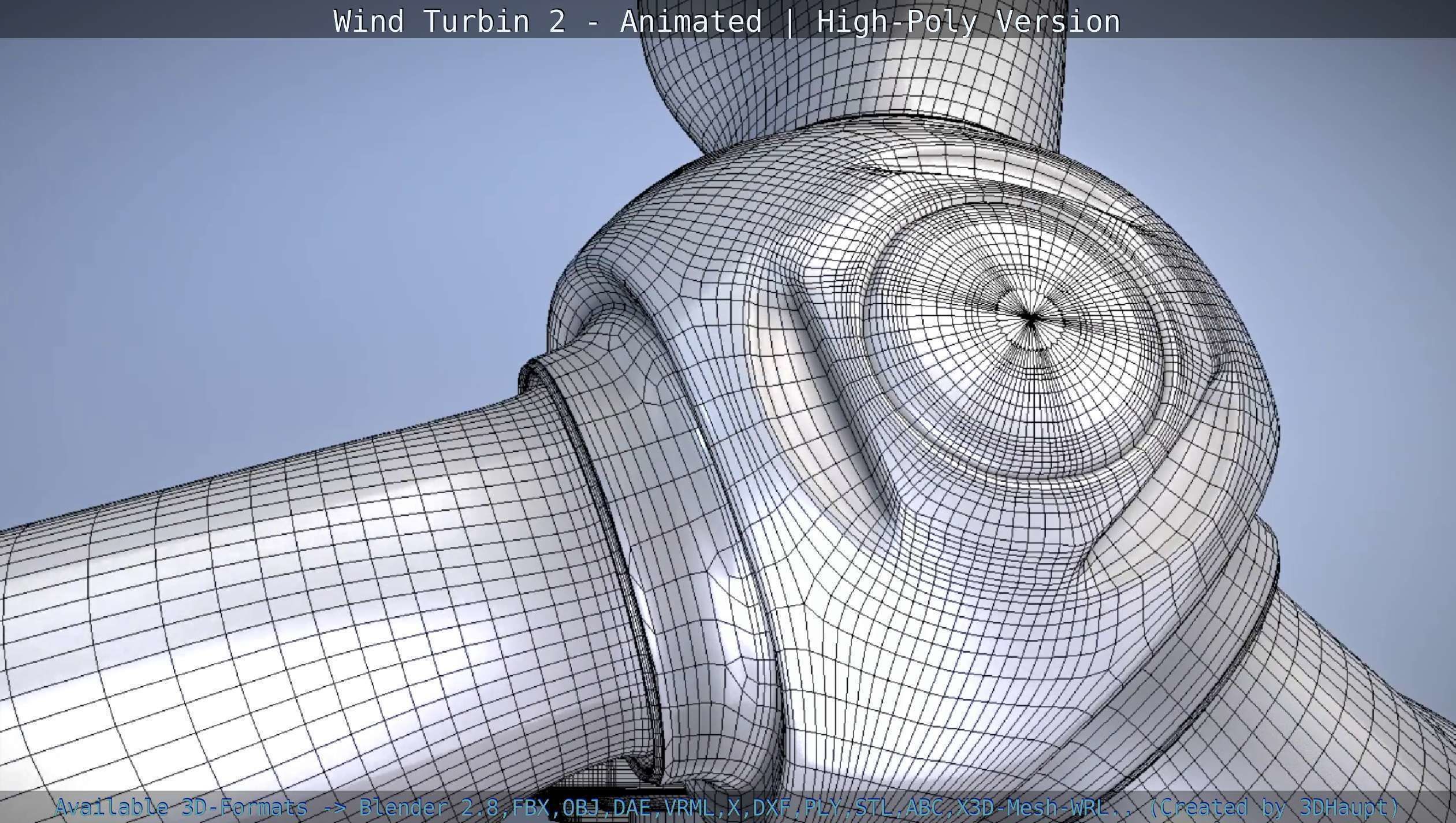 Animated Wind Turbin 2 - High-Poly Version 3D model_97