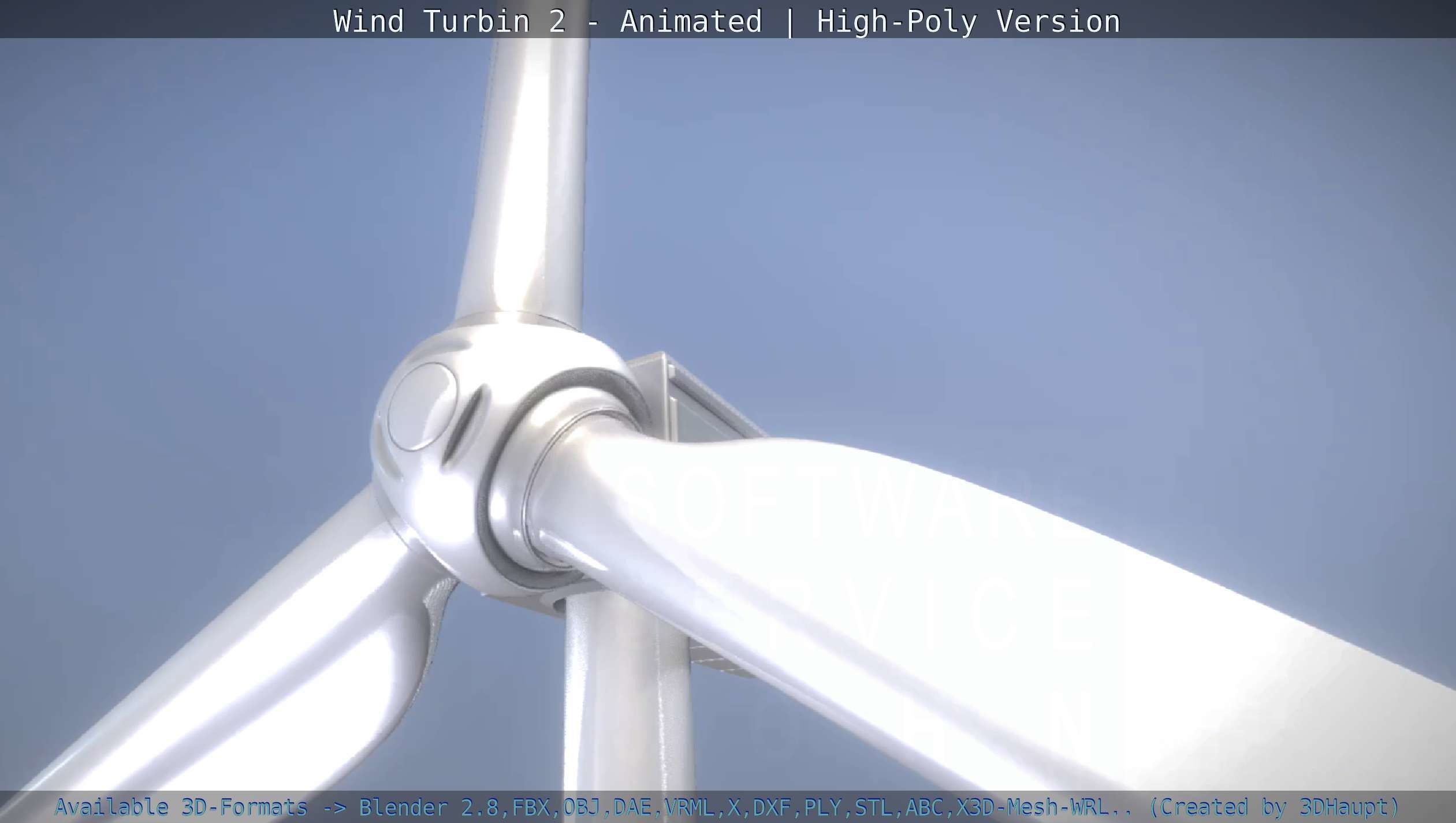 Animated Wind Turbin 2 - High-Poly Version 3D model_122