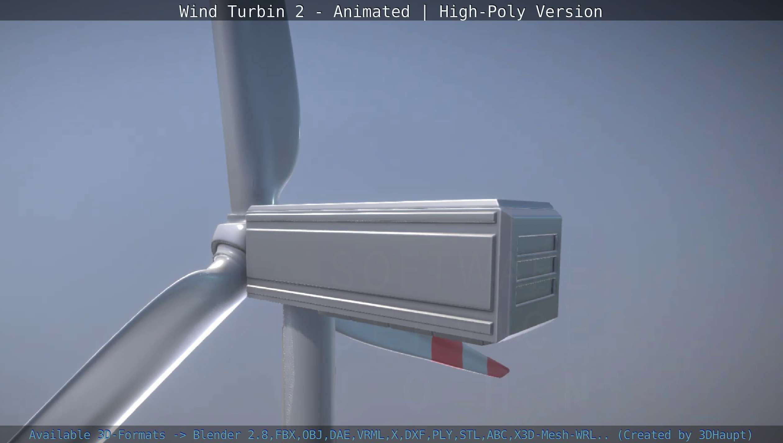 Animated Wind Turbin 2 - High-Poly Version 3D model_29