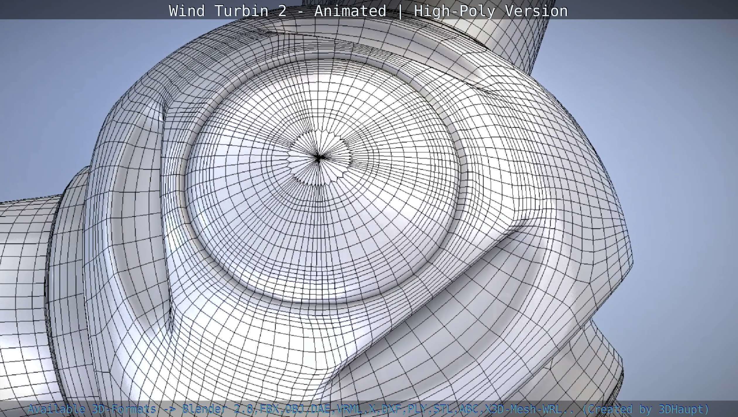 Animated Wind Turbin 2 - High-Poly Version 3D model_5