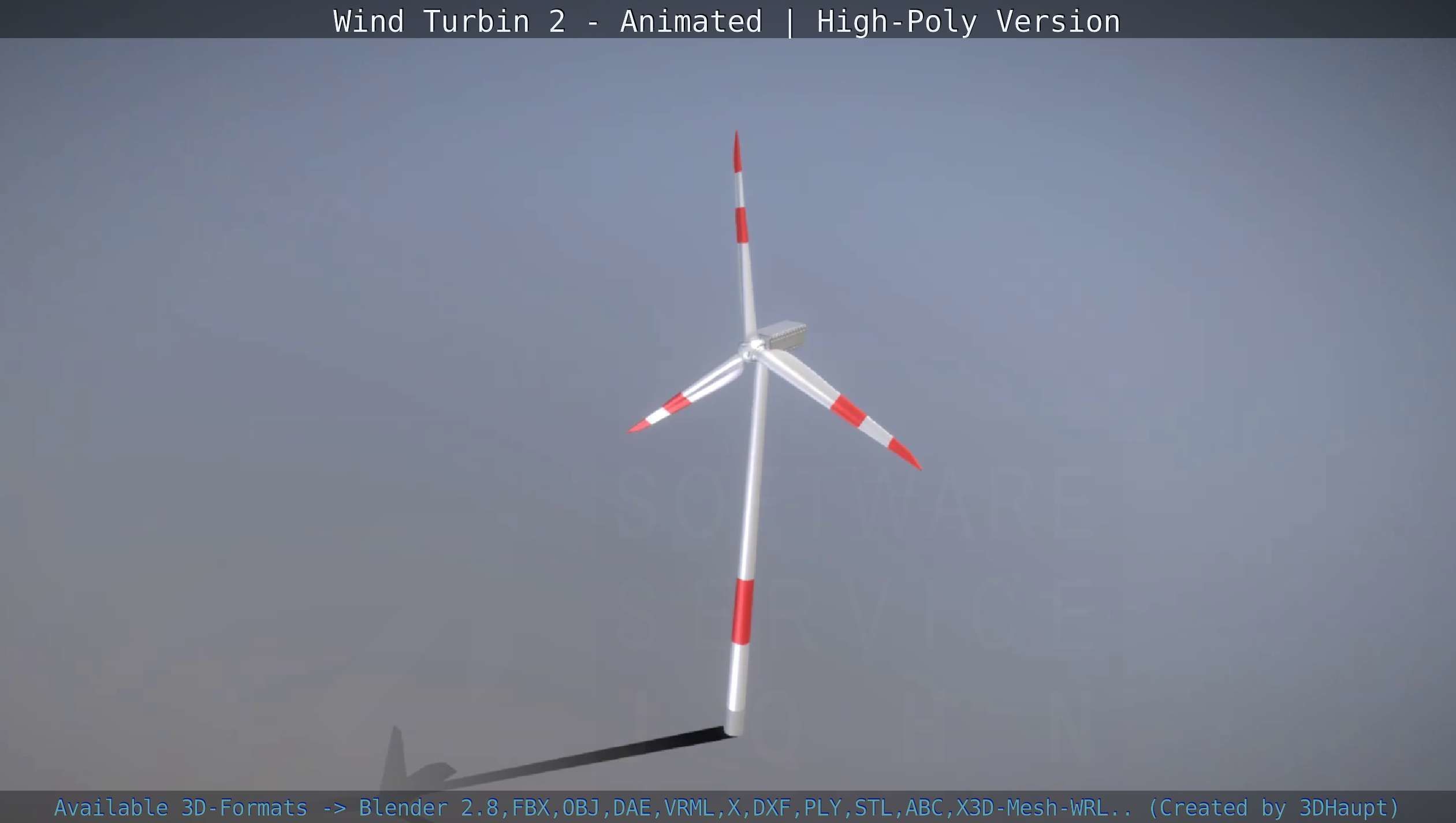 Animated Wind Turbin 2 - High-Poly Version 3D model_66