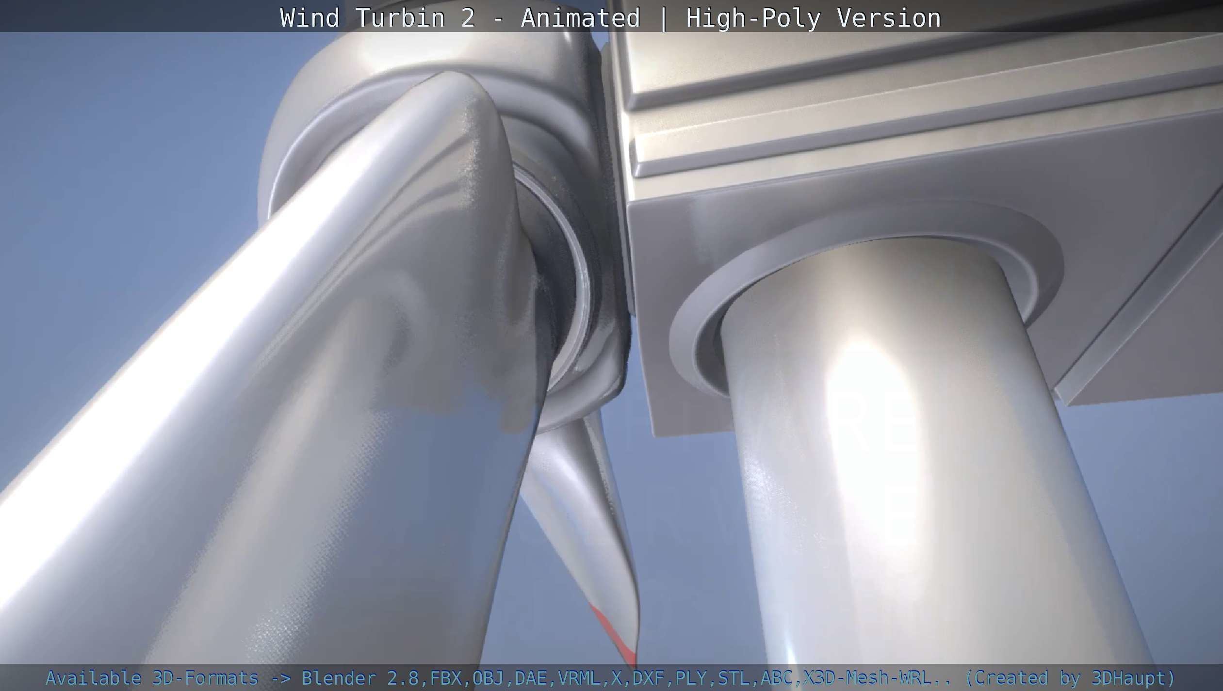 Animated Wind Turbin 2 - High-Poly Version 3D model_135