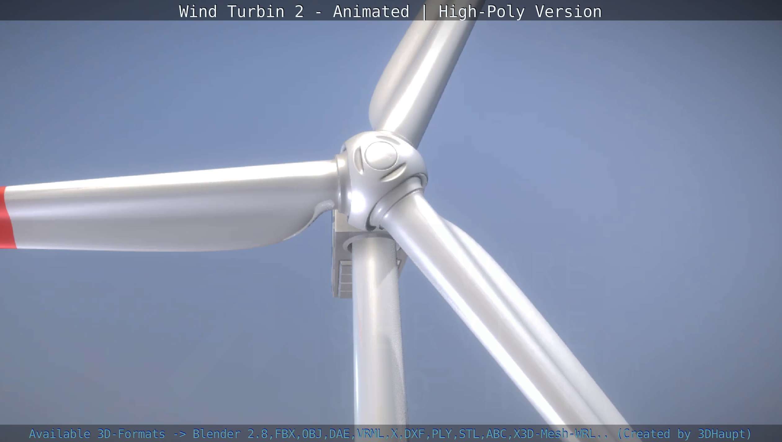 Animated Wind Turbin 2 - High-Poly Version 3D model_15