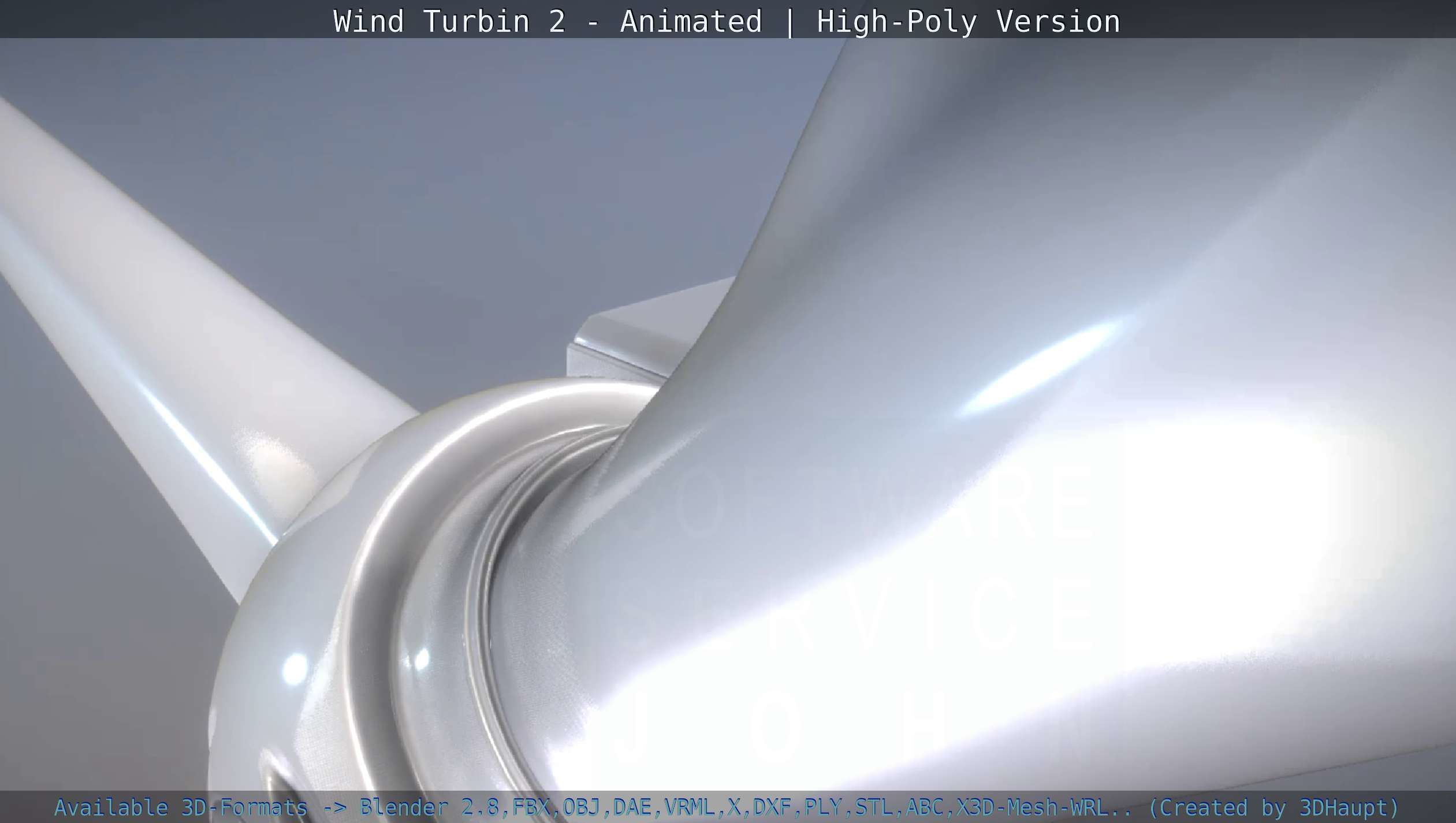 Animated Wind Turbin 2 - High-Poly Version 3D model_44