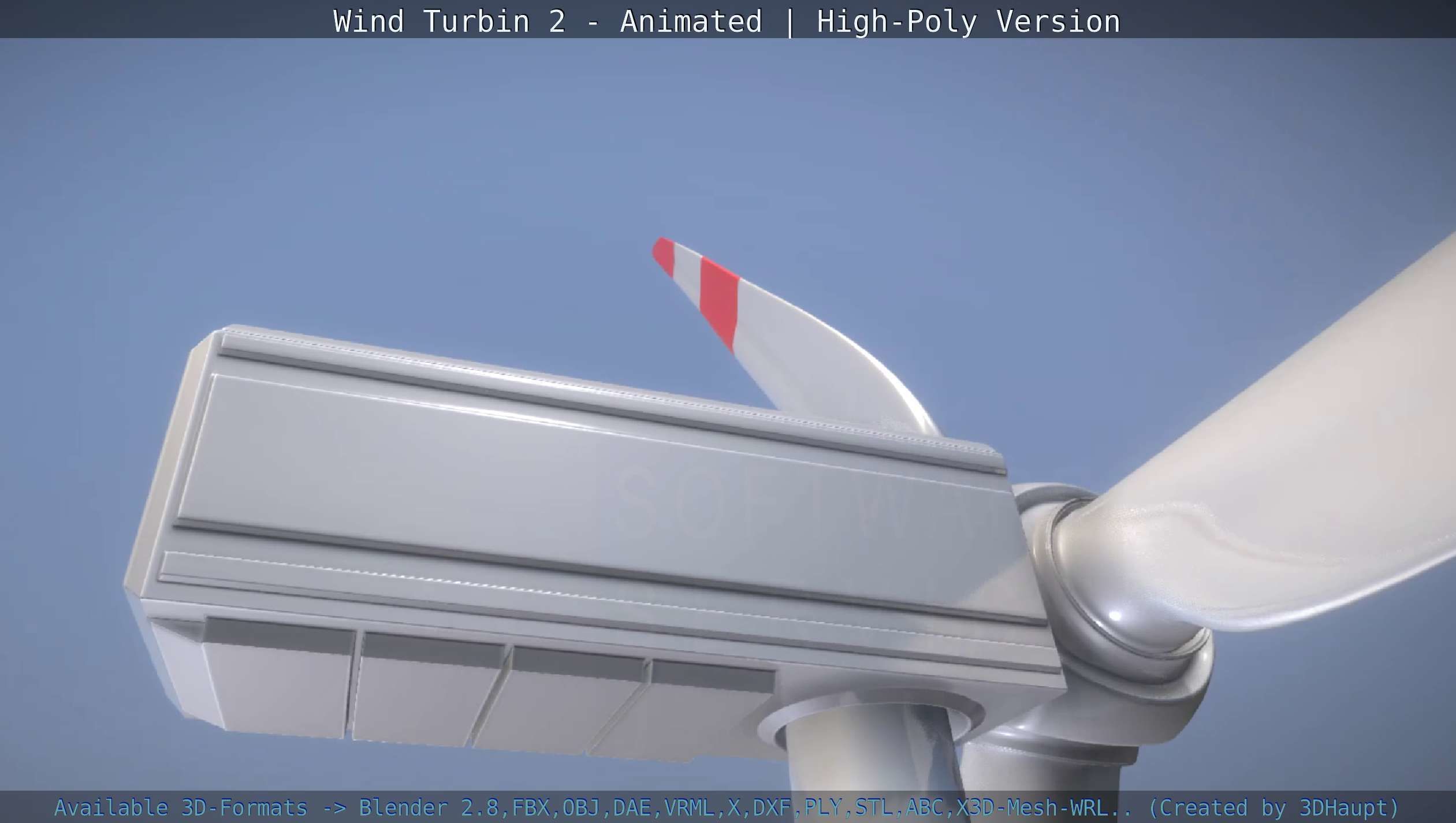 Animated Wind Turbin 2 - High-Poly Version 3D model_88