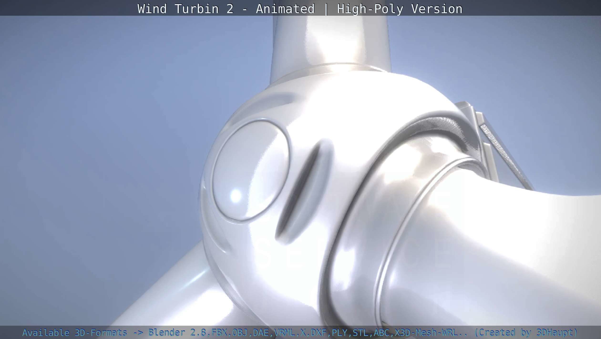 Animated Wind Turbin 2 - High-Poly Version 3D model_13