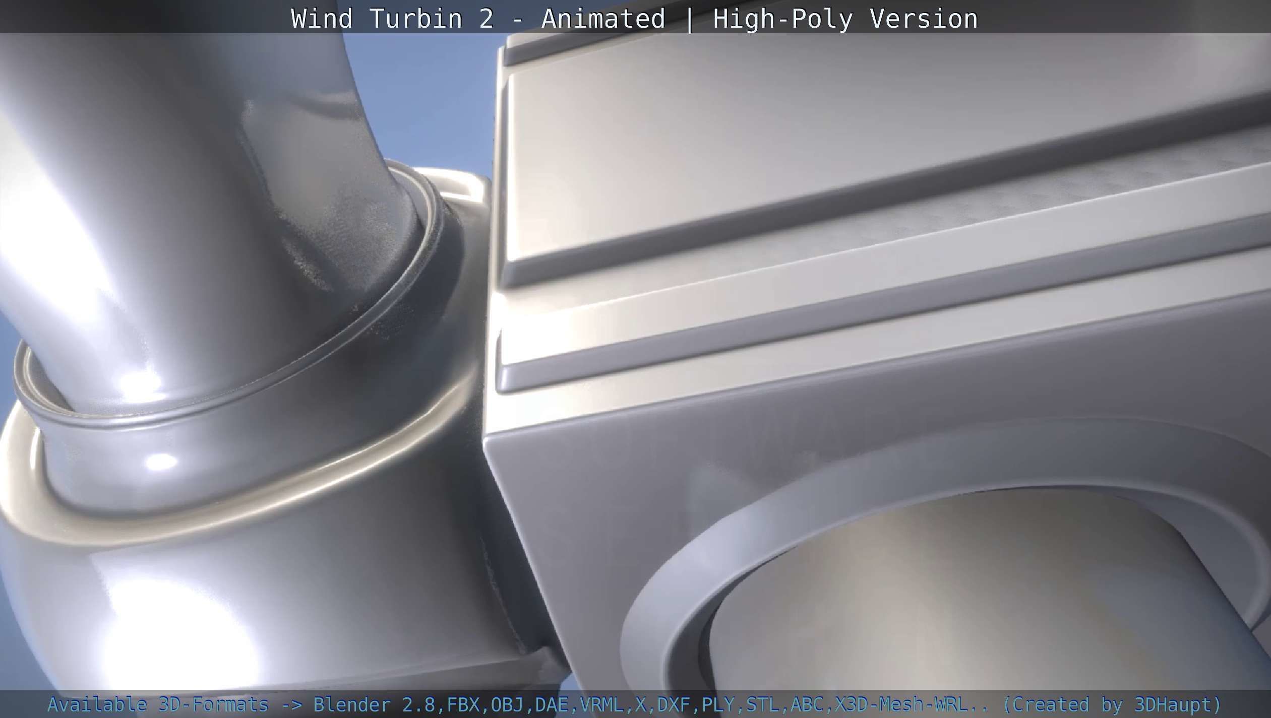 Animated Wind Turbin 2 - High-Poly Version 3D model_38