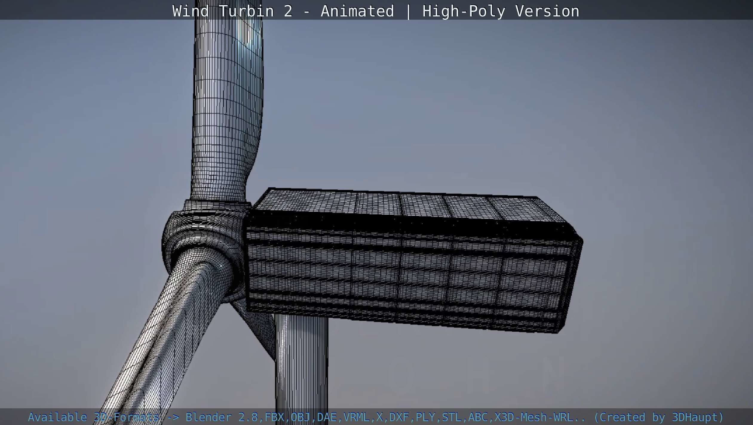 Animated Wind Turbin 2 - High-Poly Version 3D model_55