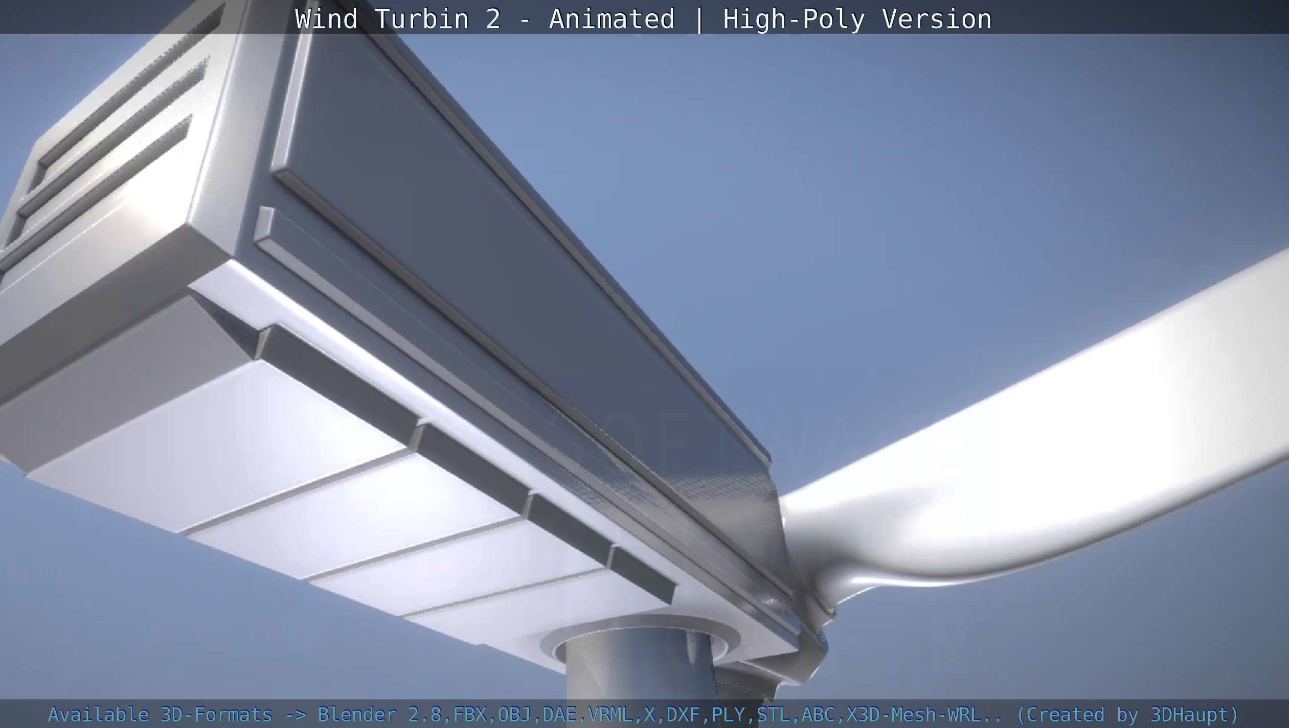 Animated Wind Turbin 2 - High-Poly Version 3D model_76