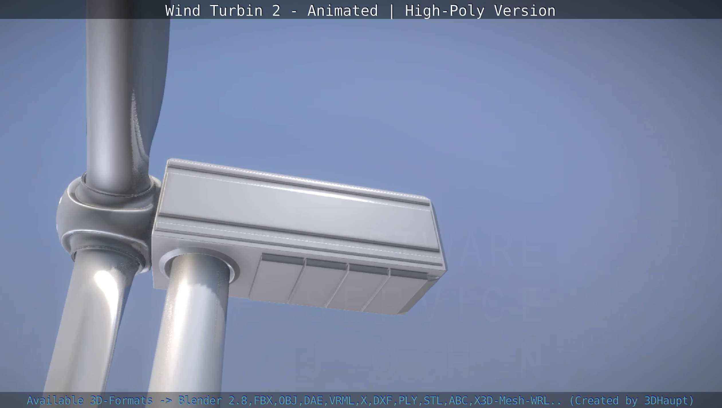 Animated Wind Turbin 2 - High-Poly Version 3D model_128