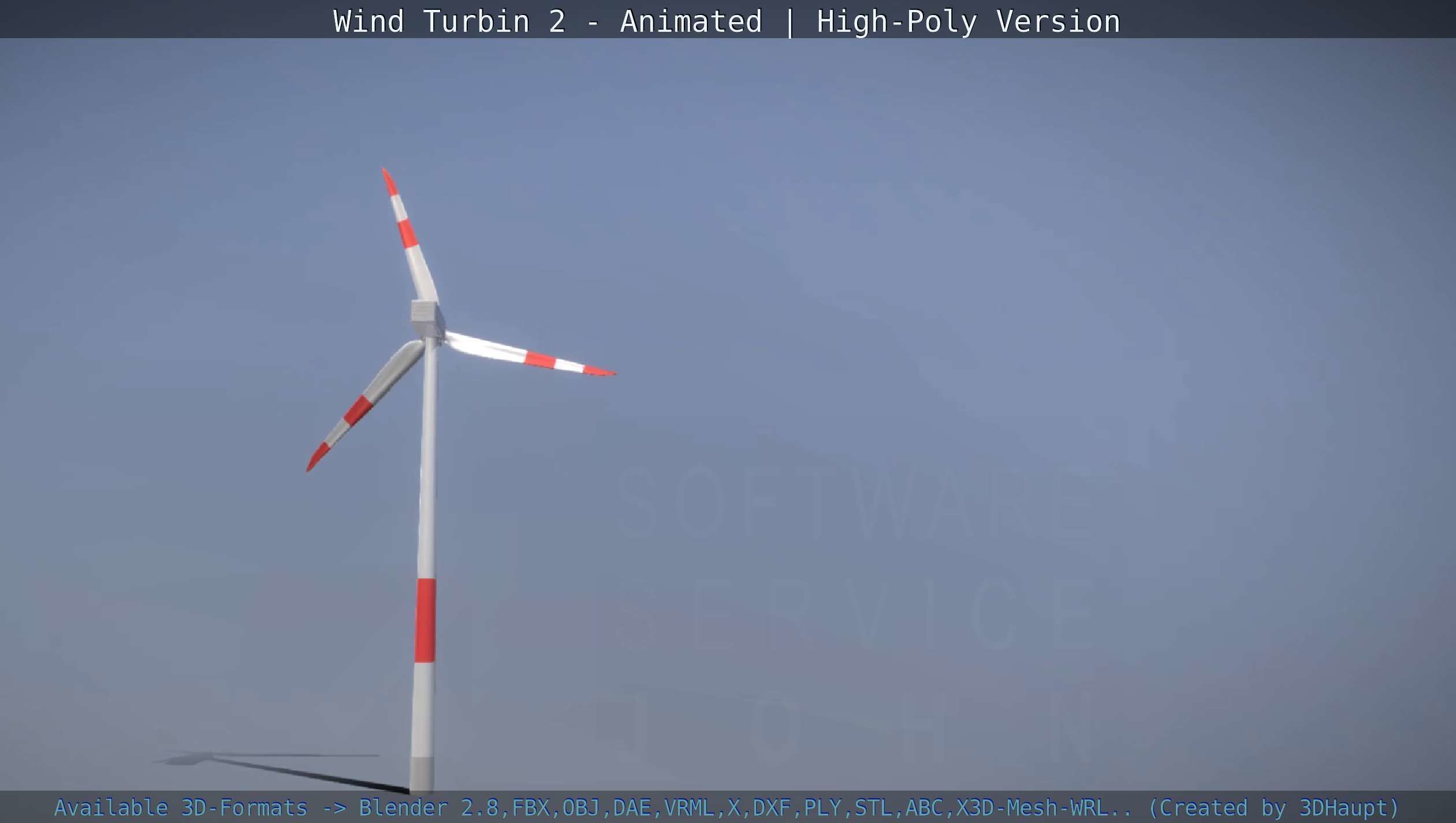 Animated Wind Turbin 2 - High-Poly Version 3D model_69