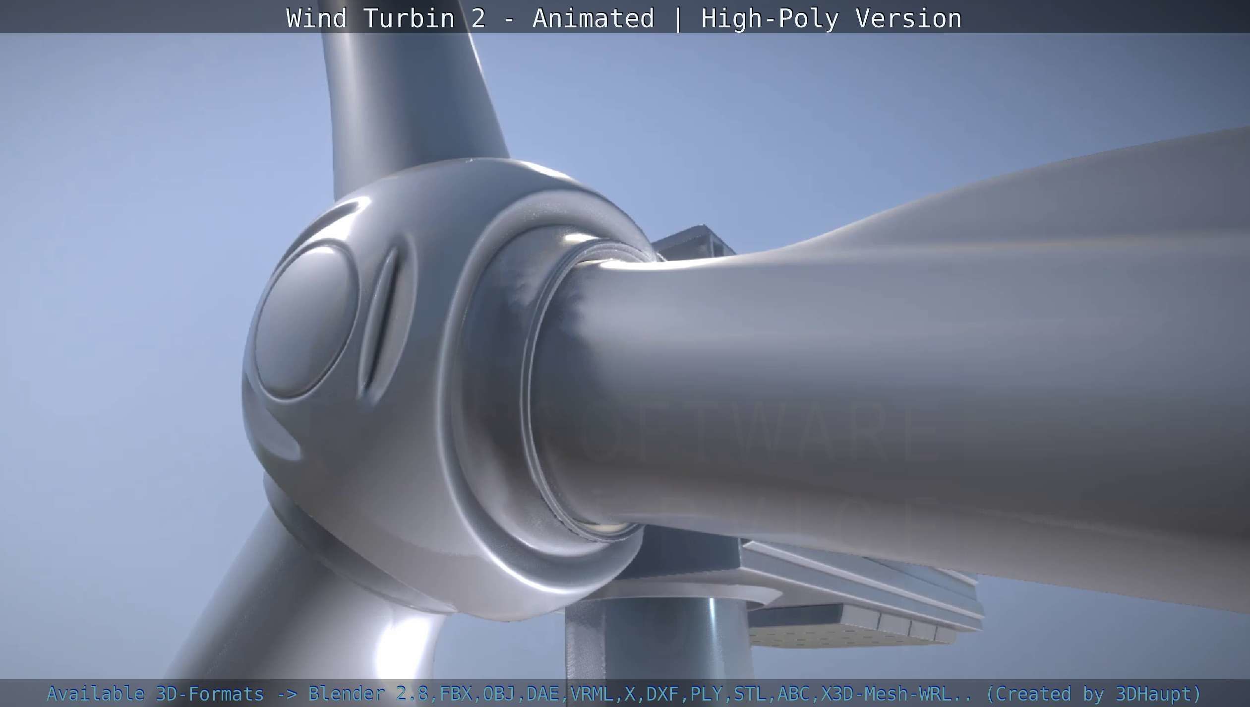 Animated Wind Turbin 2 - High-Poly Version 3D model_120