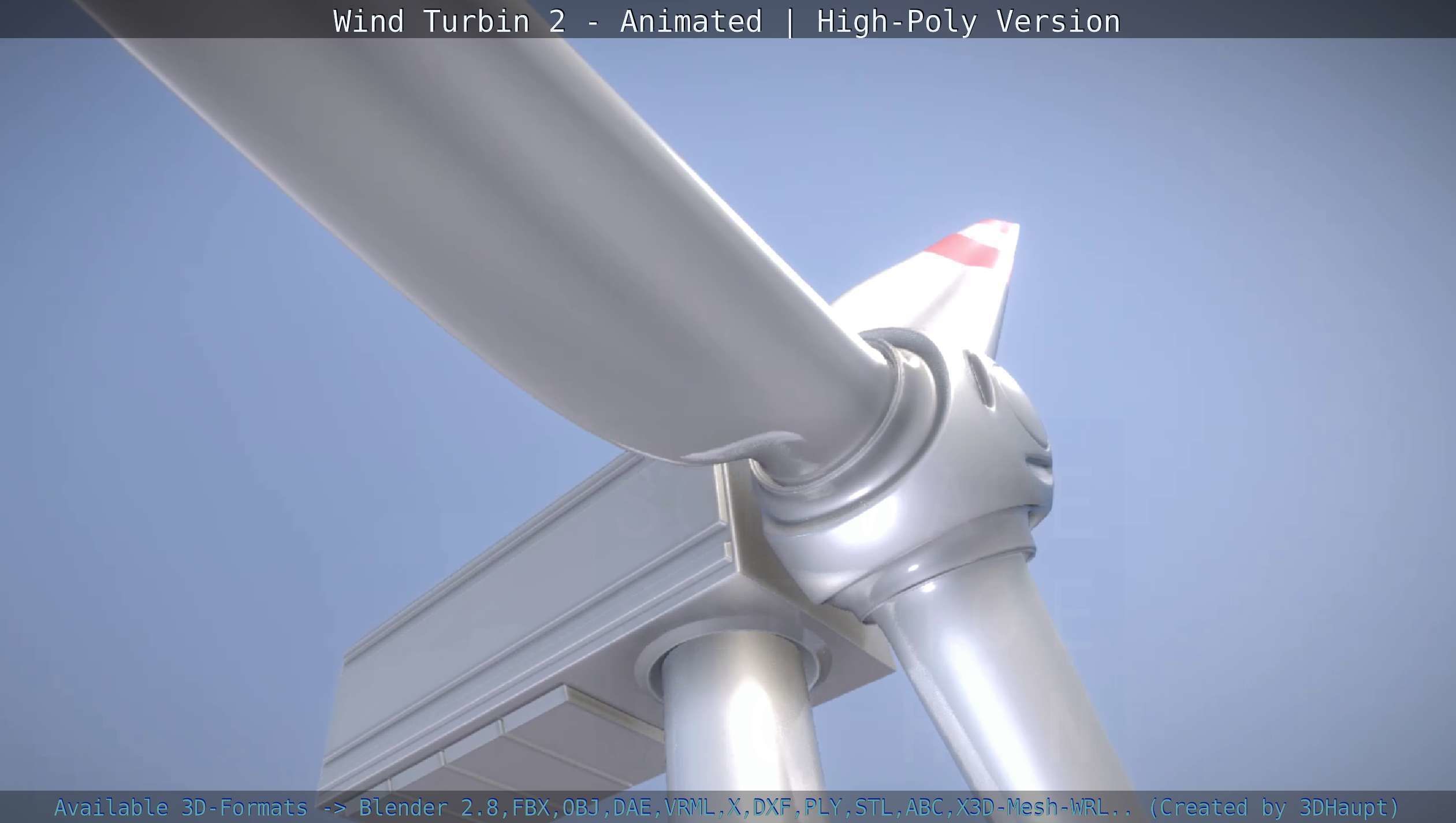 Animated Wind Turbin 2 - High-Poly Version 3D model_18
