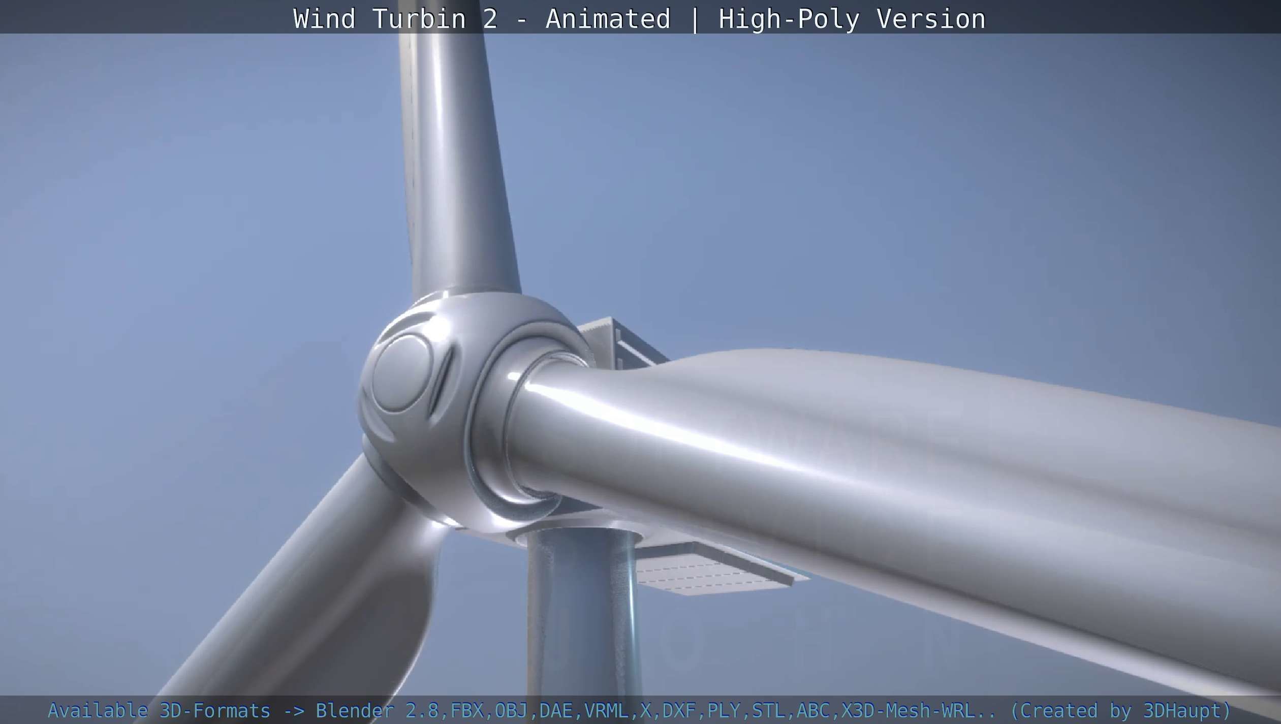 Animated Wind Turbin 2 - High-Poly Version 3D model_123