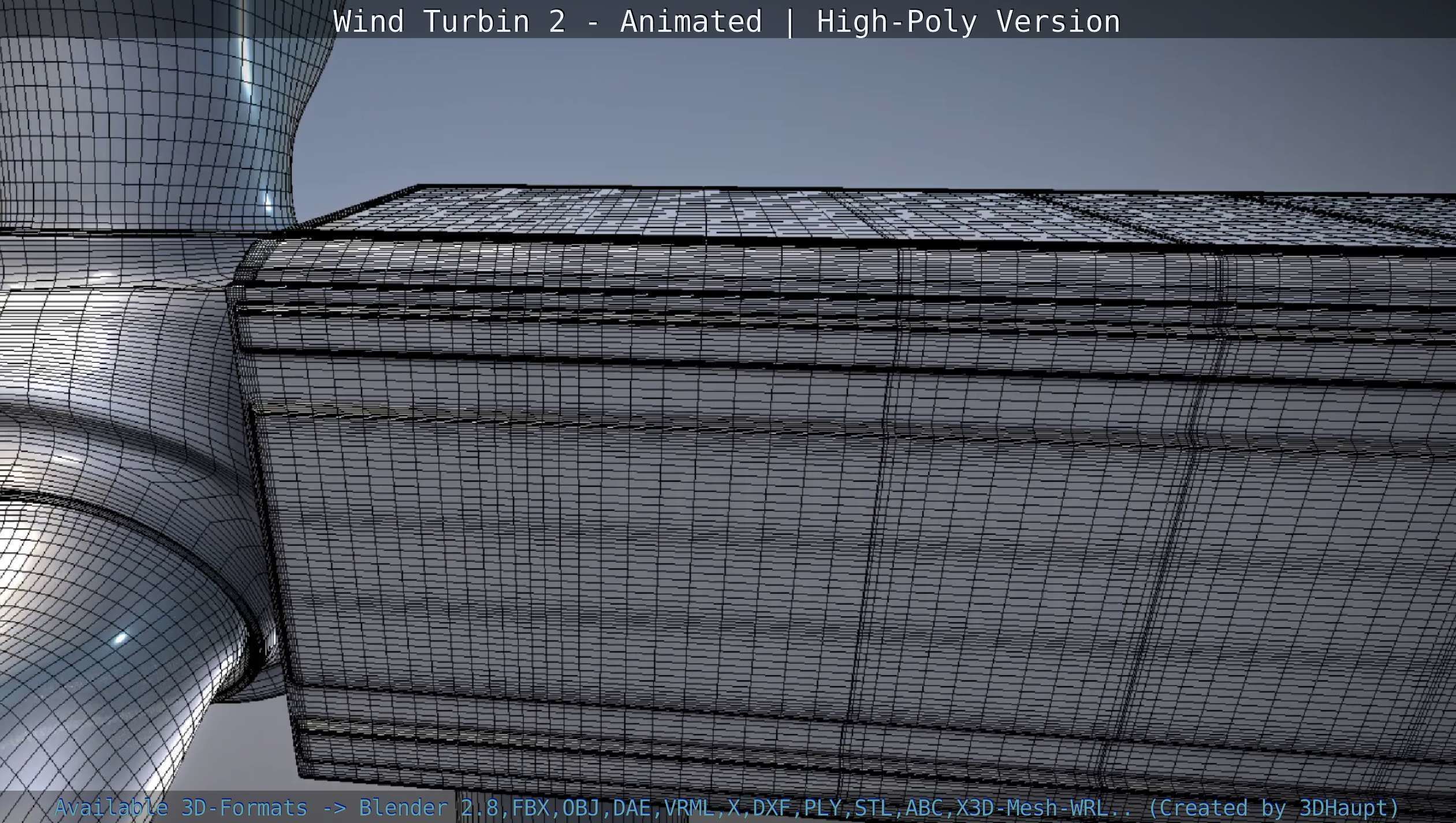 Animated Wind Turbin 2 - High-Poly Version 3D model_68