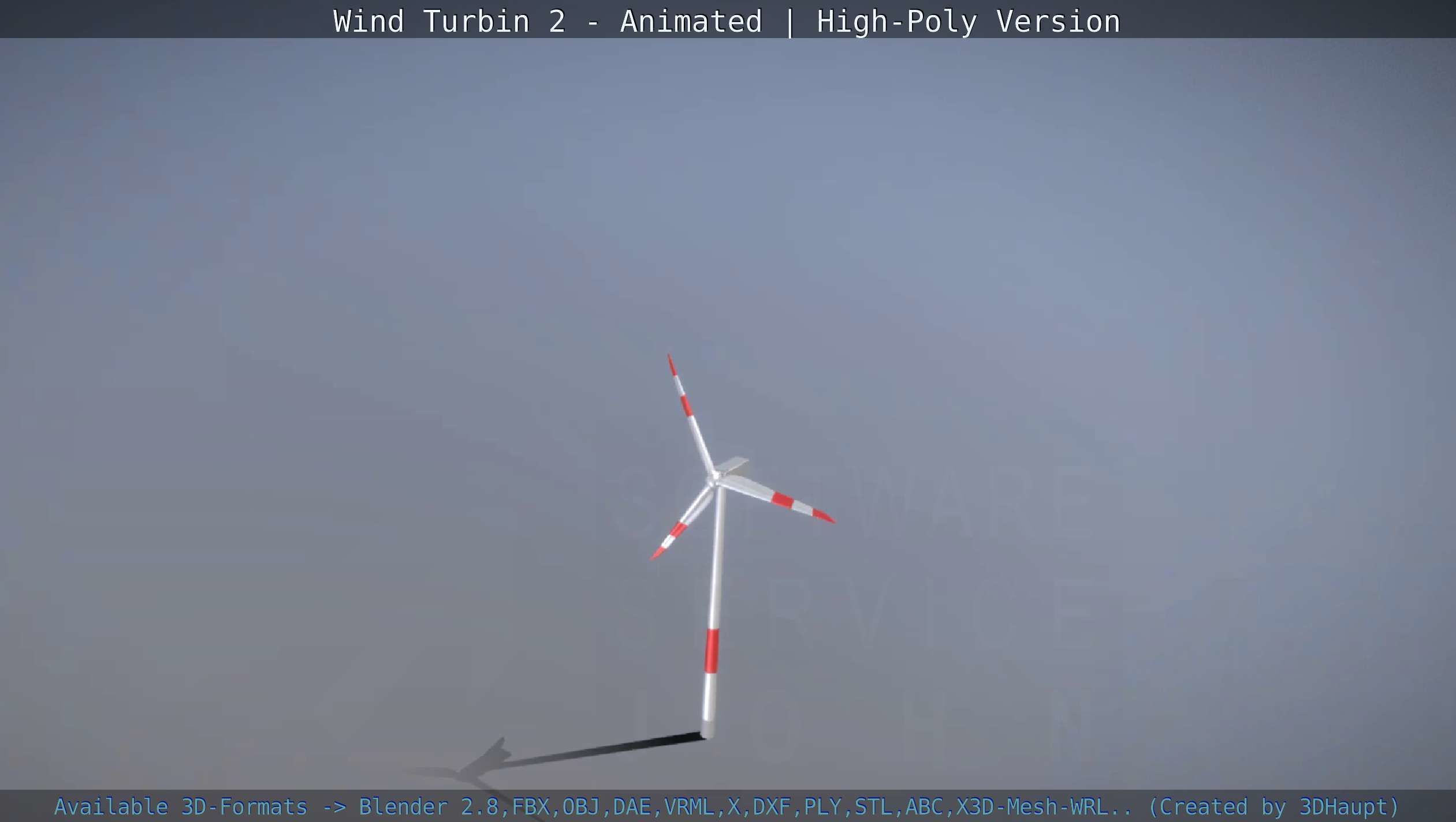 Animated Wind Turbin 2 - High-Poly Version 3D model_61