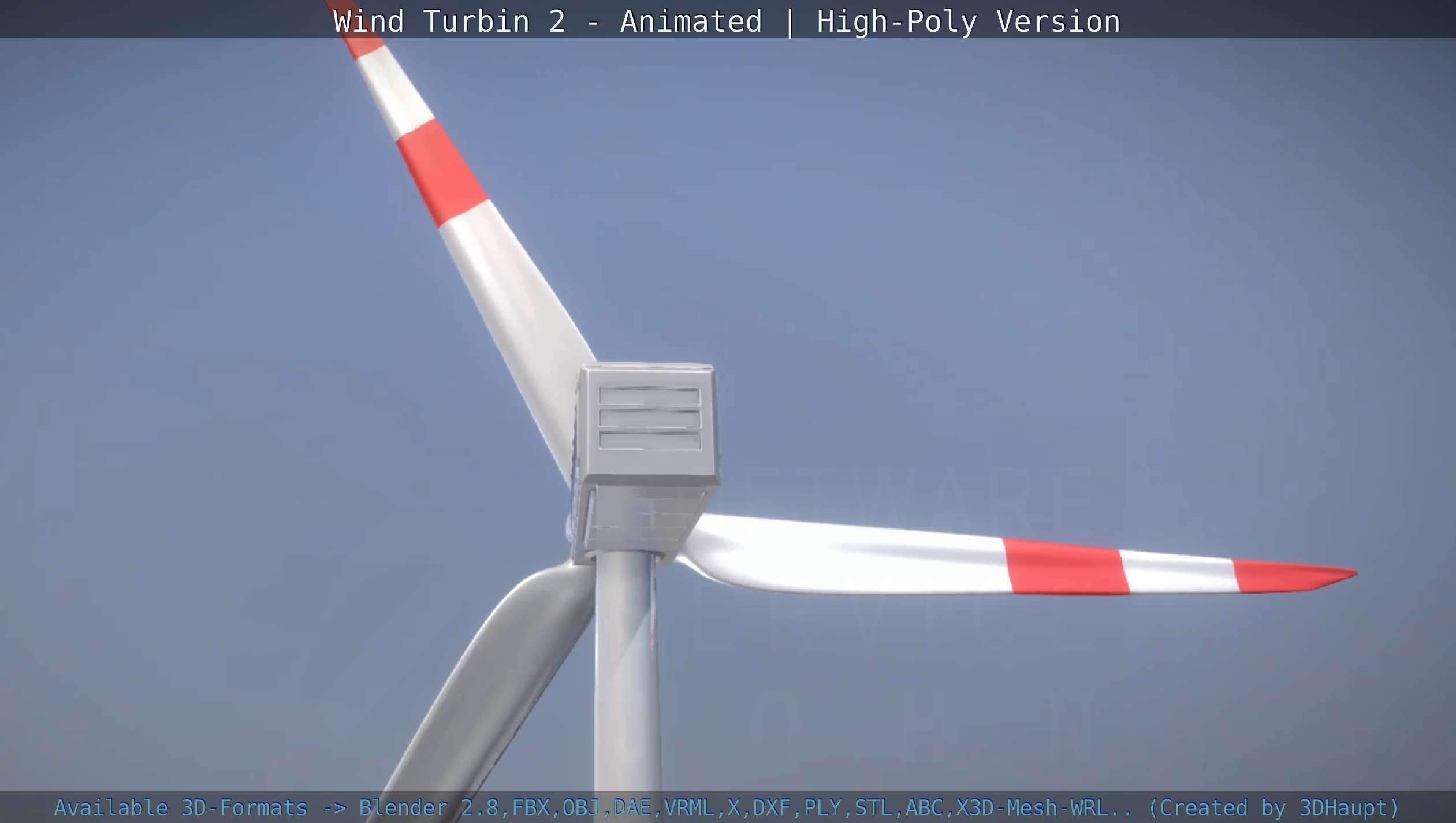 Animated Wind Turbin 2 - High-Poly Version 3D model_2
