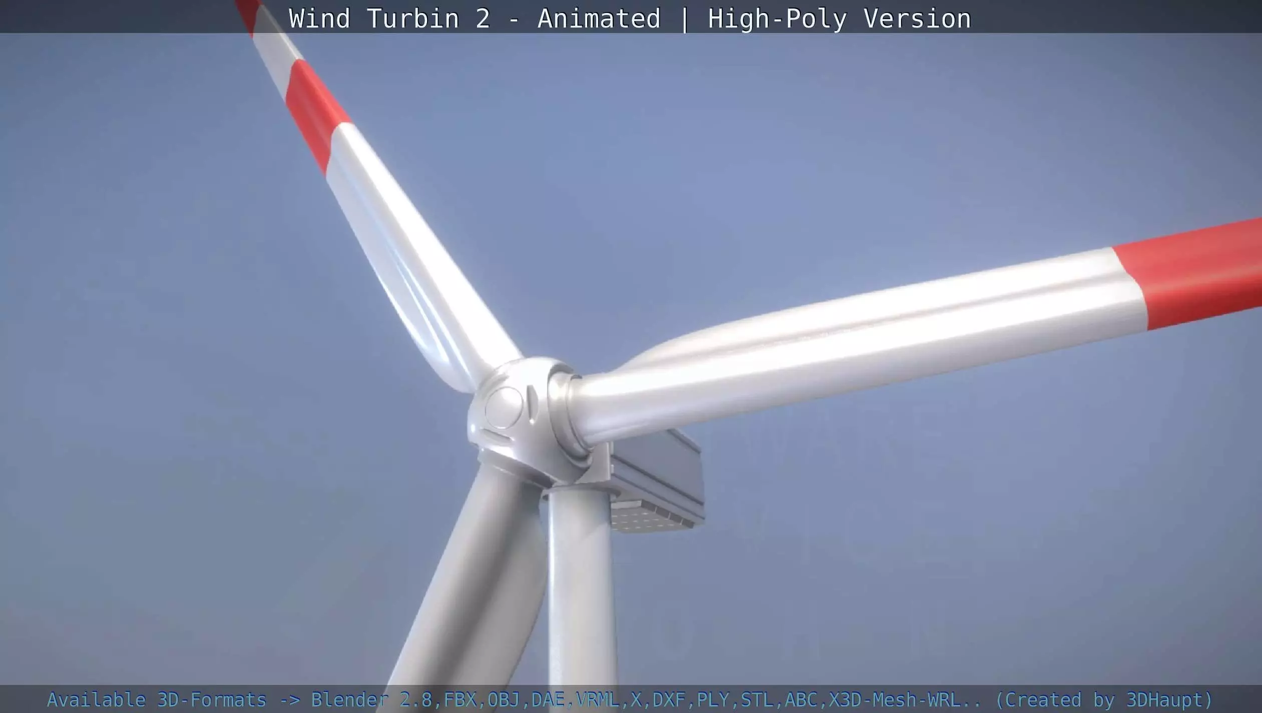 Animated Wind Turbin 2 - High-Poly Version 3D model_0