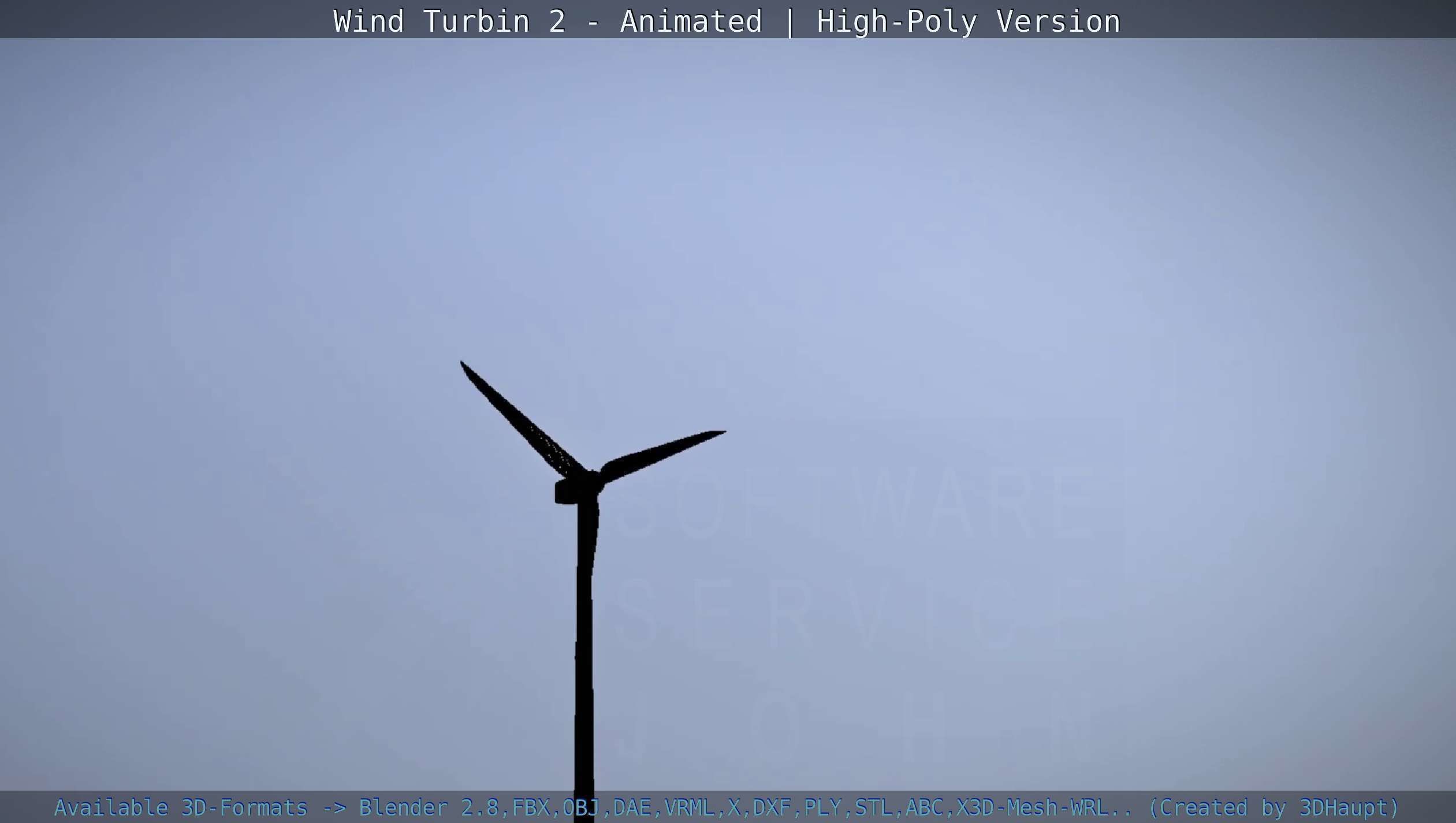 Animated Wind Turbin 2 - High-Poly Version 3D model_126