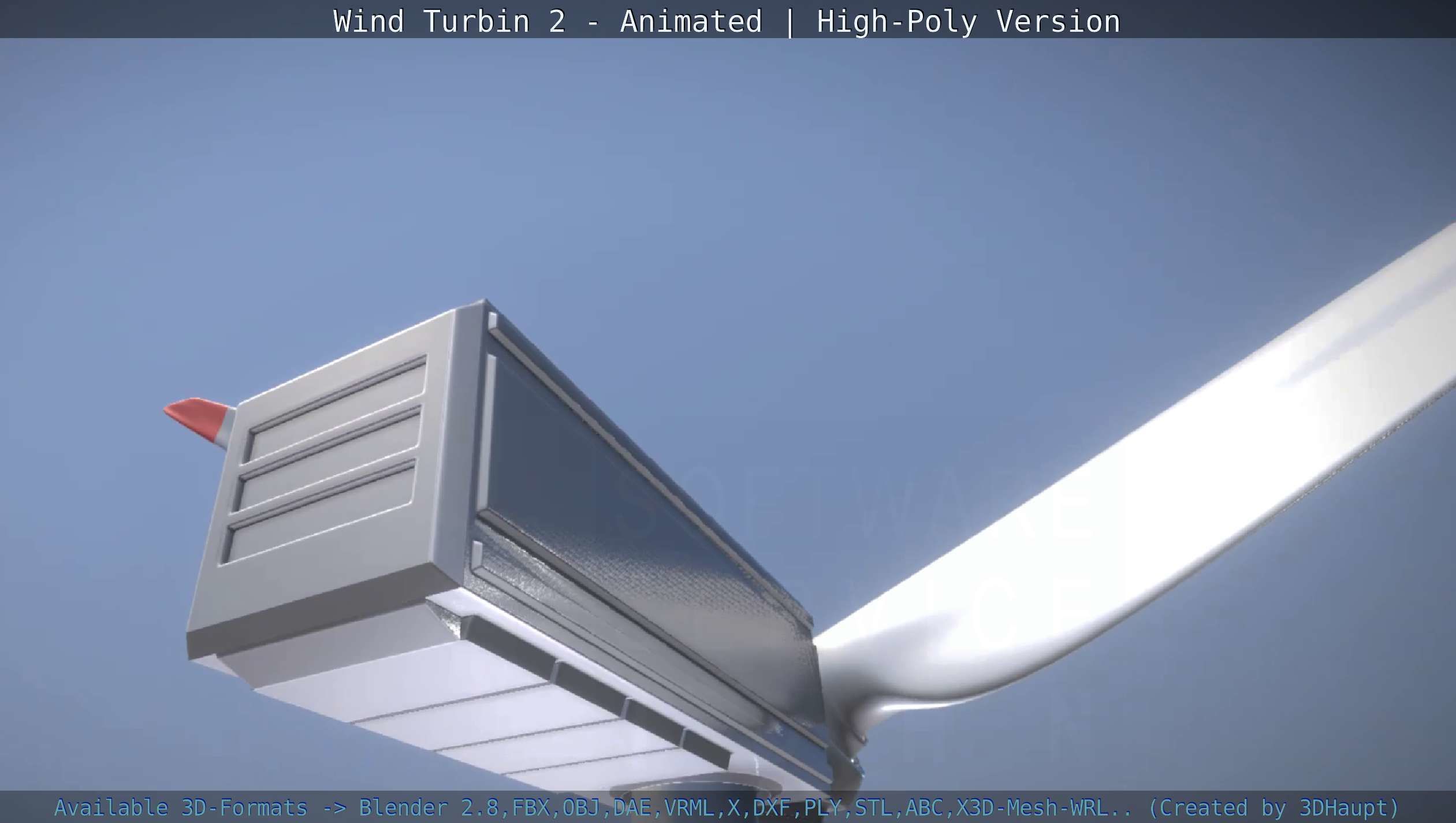 Animated Wind Turbin 2 - High-Poly Version 3D model_80