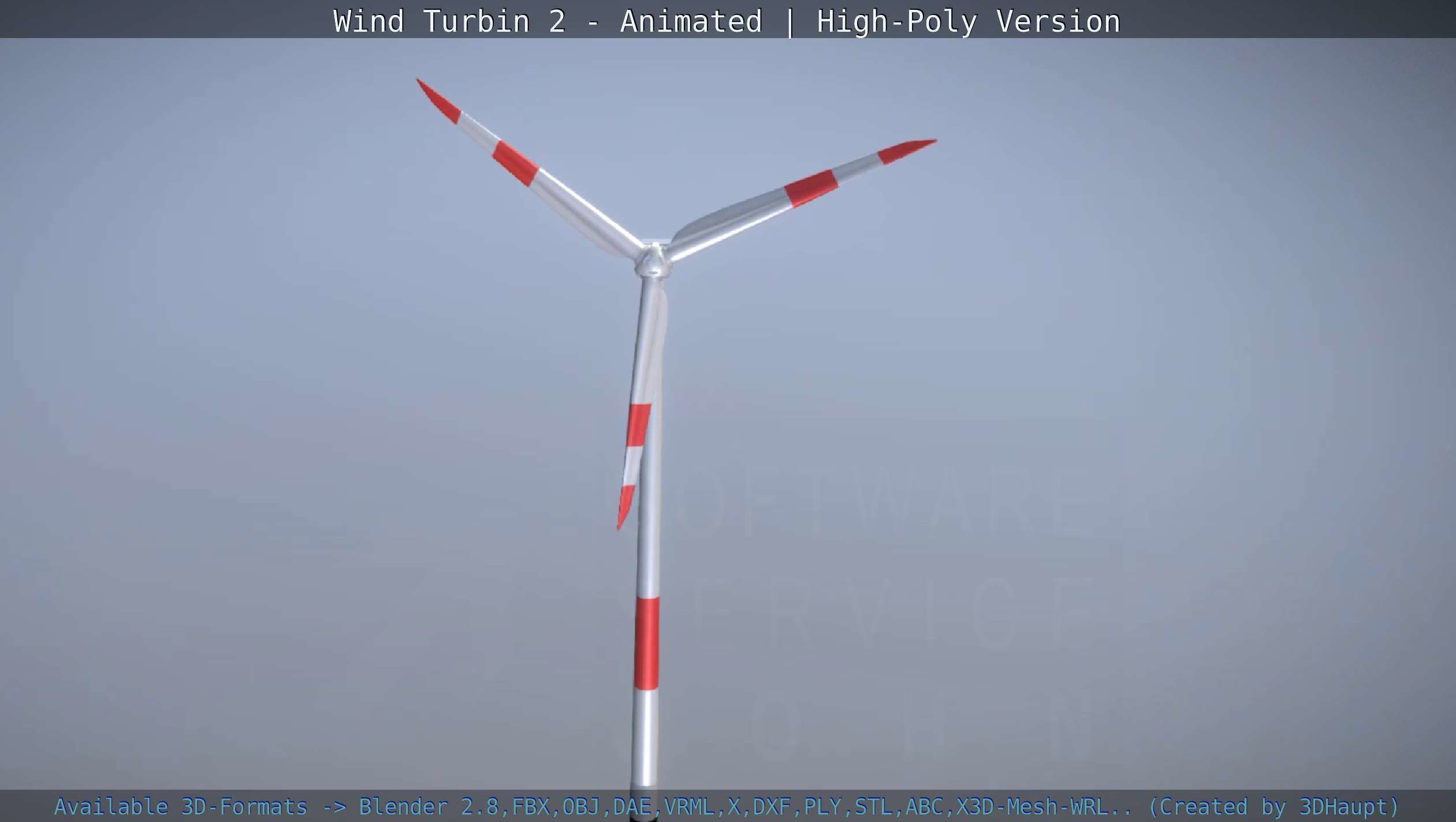Animated Wind Turbin 2 - High-Poly Version 3D model_144