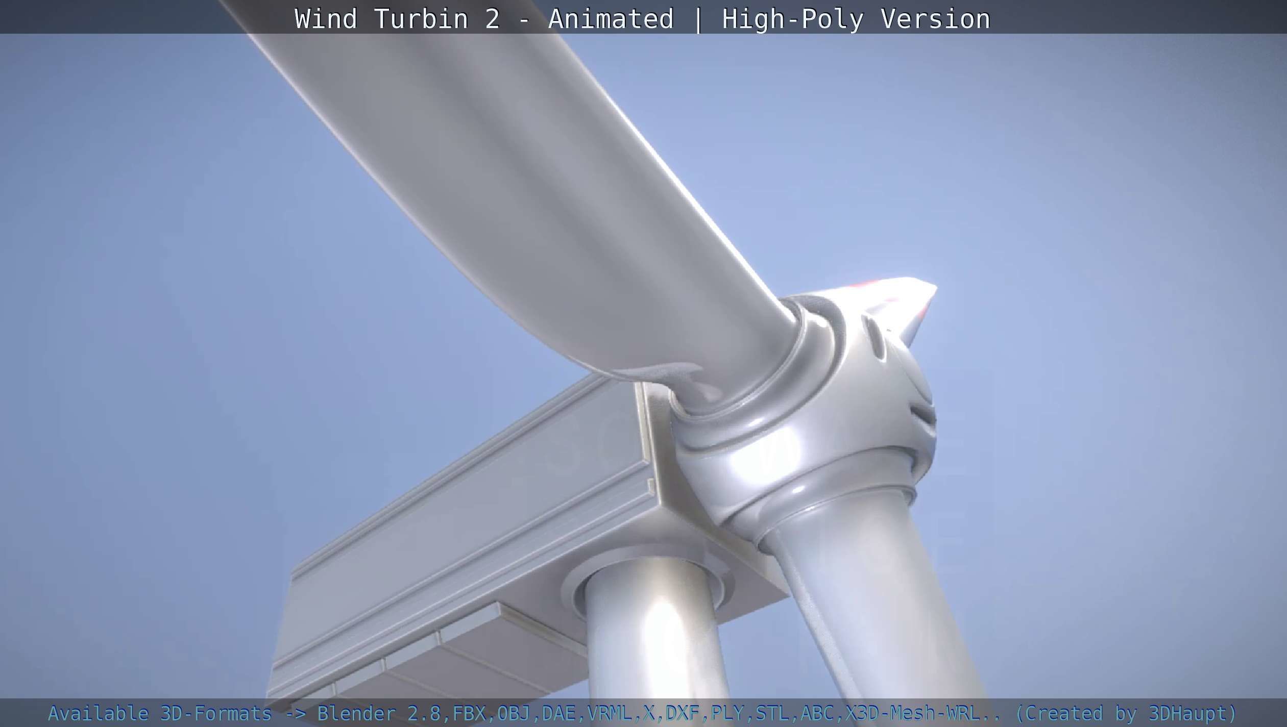Animated Wind Turbin 2 - High-Poly Version 3D model_27