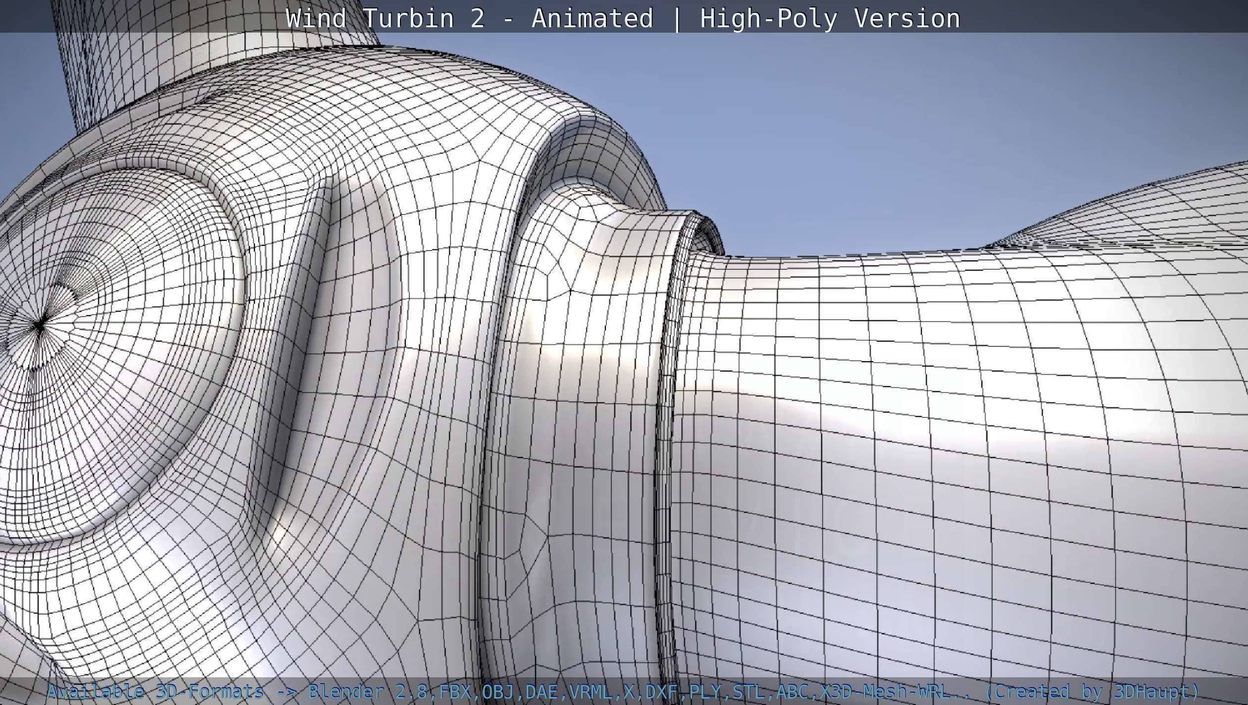 Animated Wind Turbin 2 - High-Poly Version 3D model_101