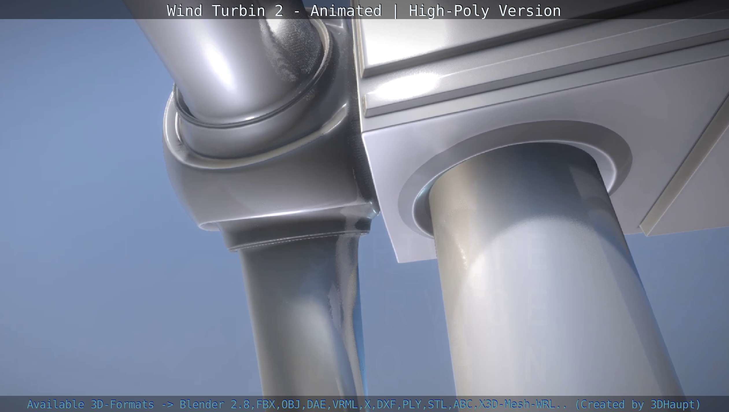 Animated Wind Turbin 2 - High-Poly Version 3D model_132