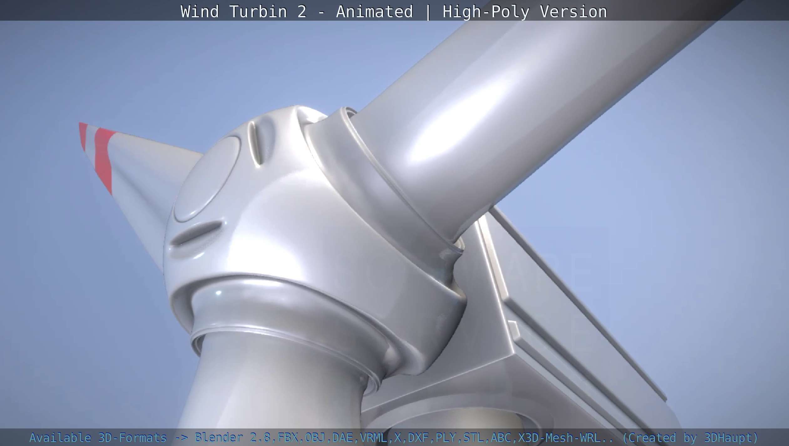 Animated Wind Turbin 2 - High-Poly Version 3D model_36