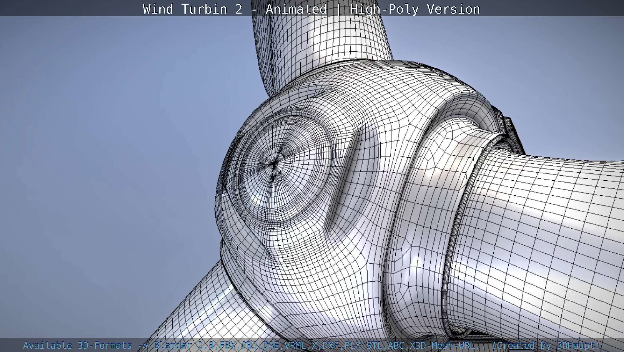 Animated Wind Turbin 2 - High-Poly Version 3D model_105