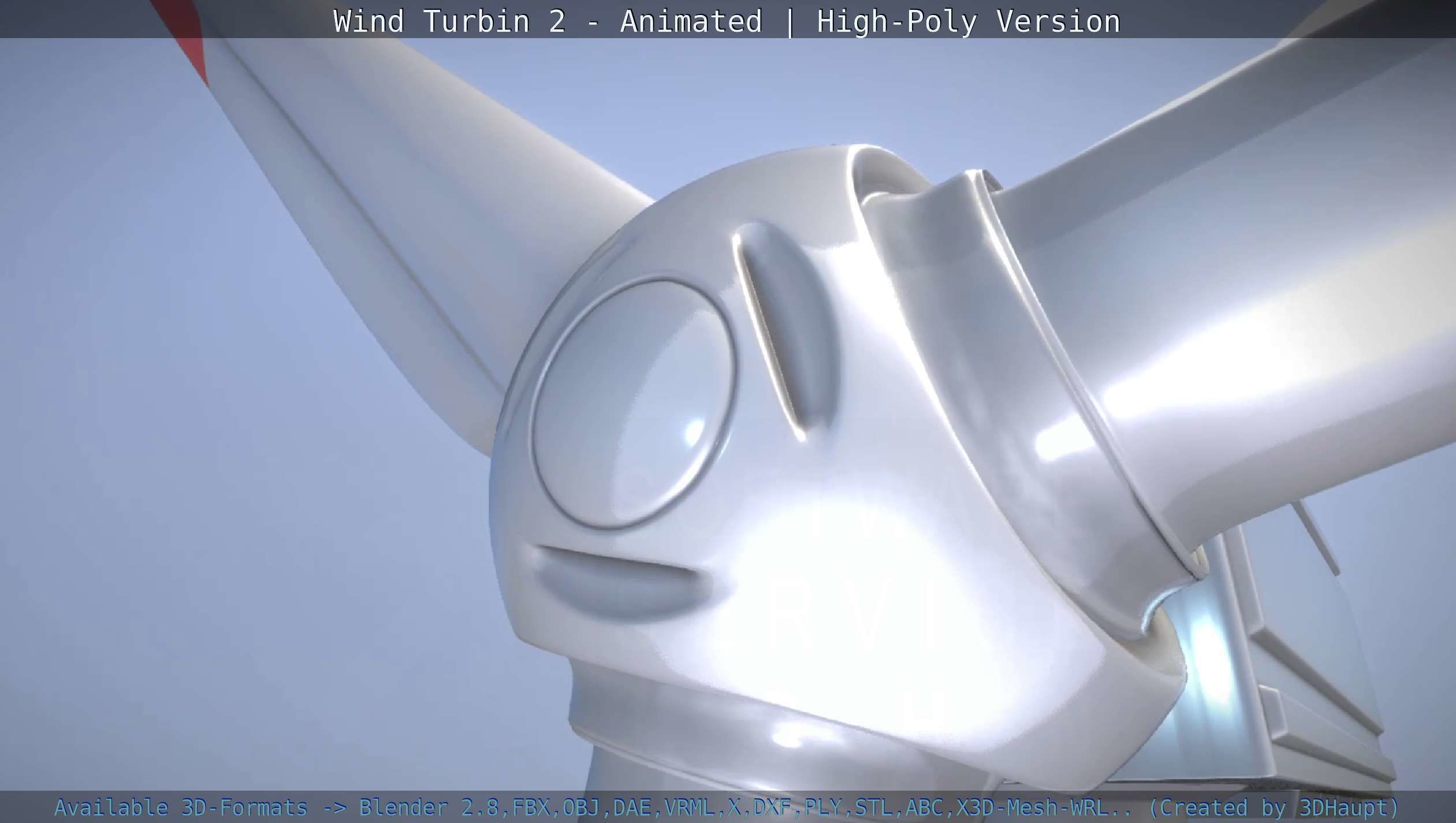 Animated Wind Turbin 2 - High-Poly Version 3D model_111