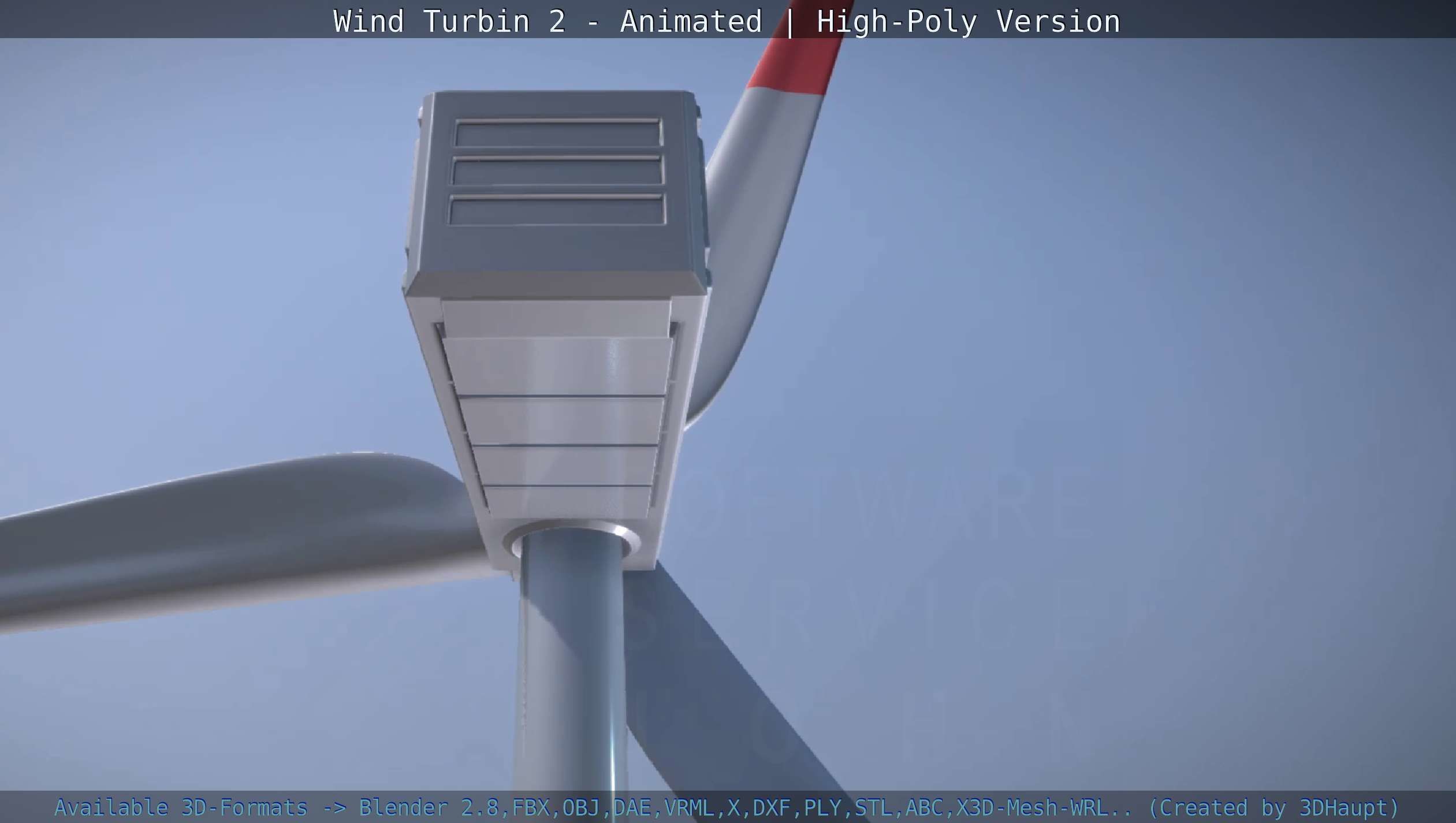 Animated Wind Turbin 2 - High-Poly Version 3D model_16