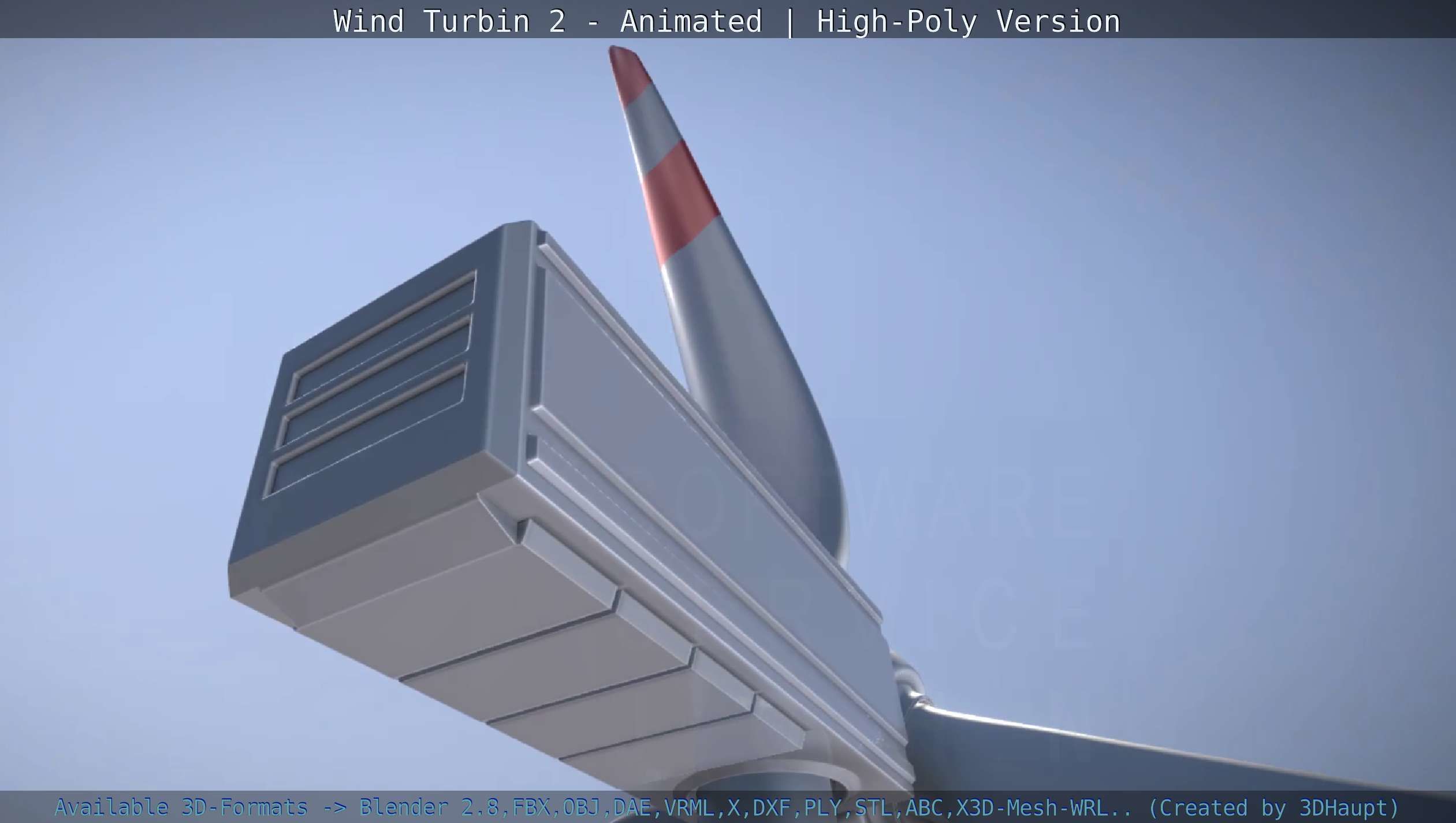 Animated Wind Turbin 2 - High-Poly Version 3D model_85