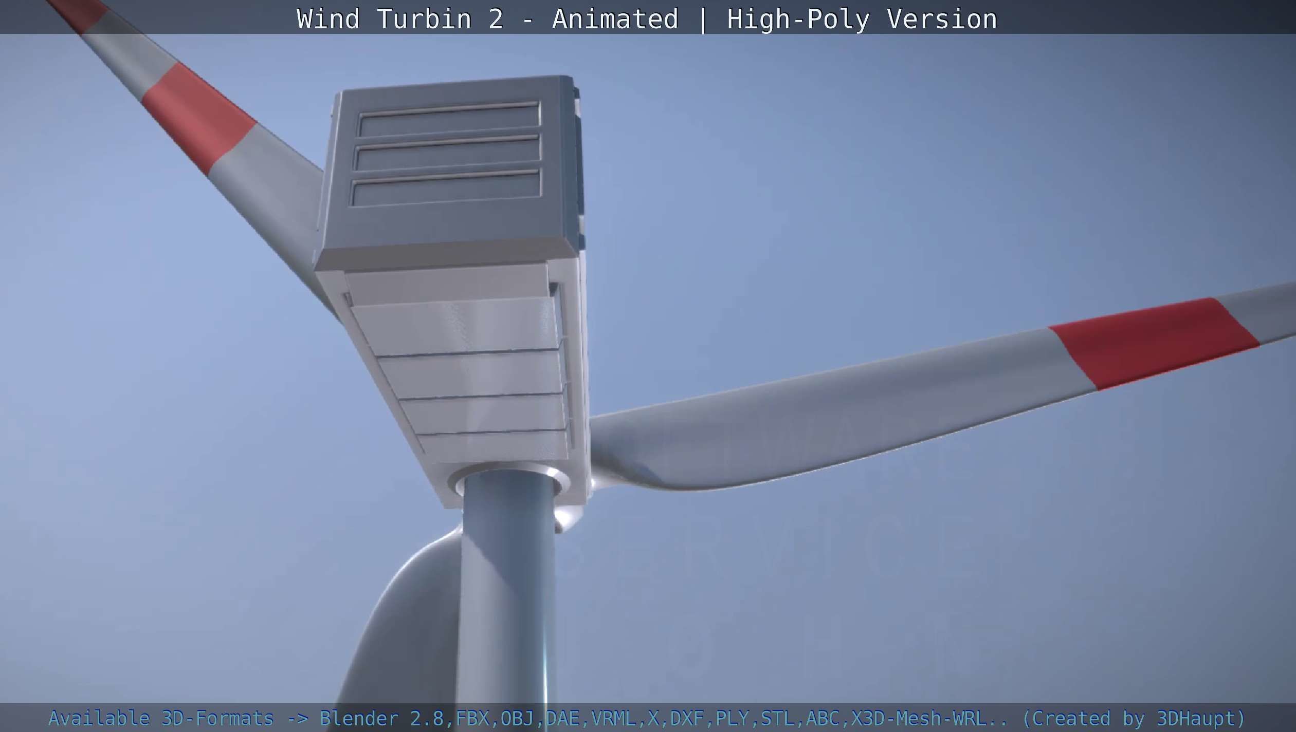 Animated Wind Turbin 2 - High-Poly Version 3D model_37