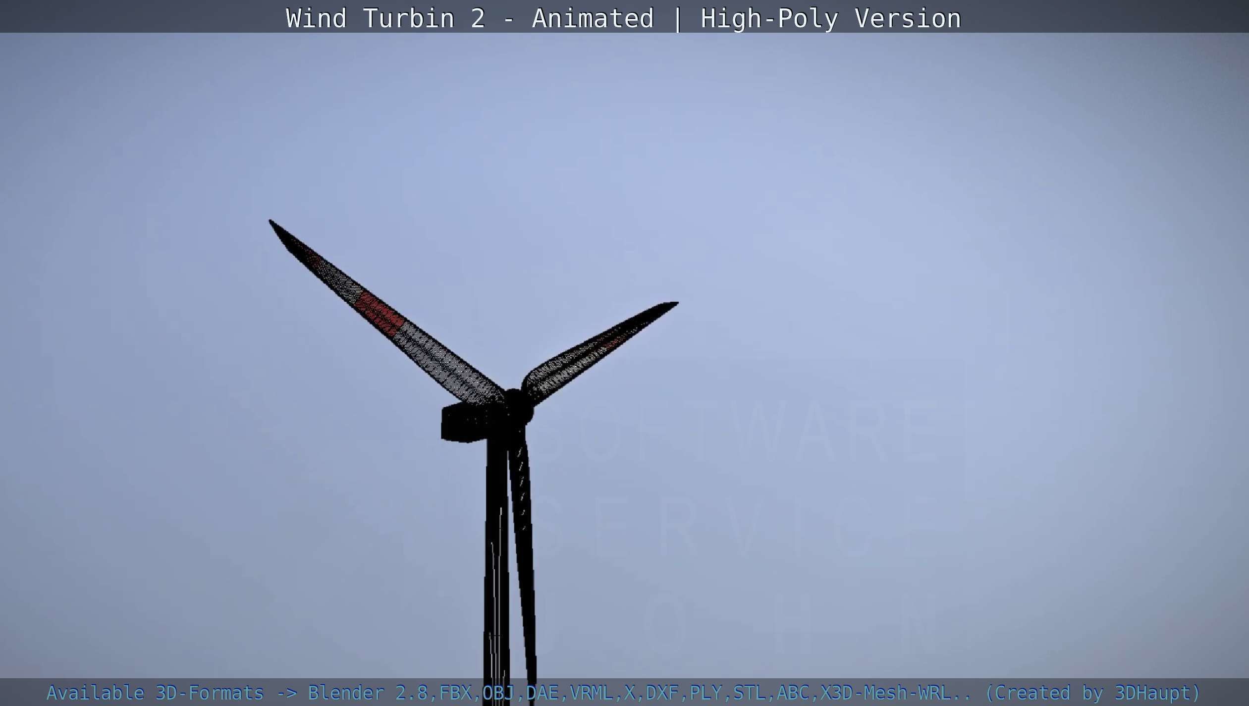 Animated Wind Turbin 2 - High-Poly Version 3D model_118
