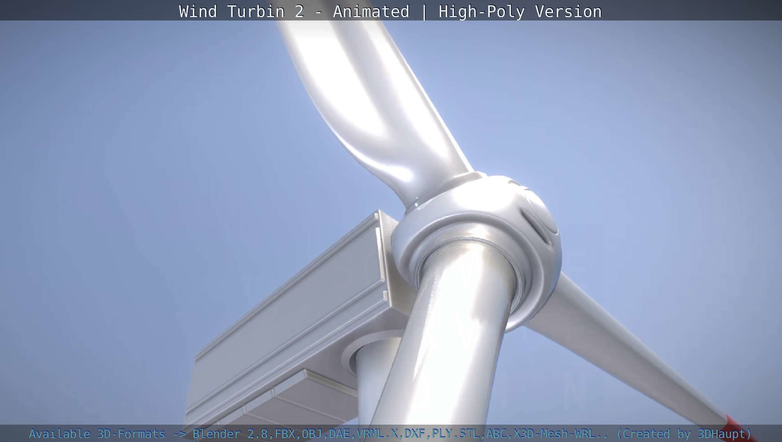 Animated Wind Turbin 2 - High-Poly Version 3D model_17