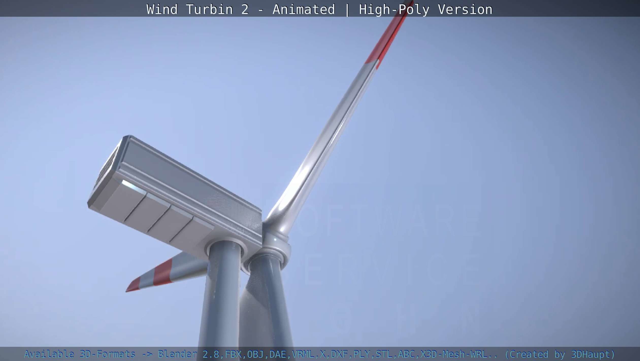 Animated Wind Turbin 2 - High-Poly Version 3D model_58