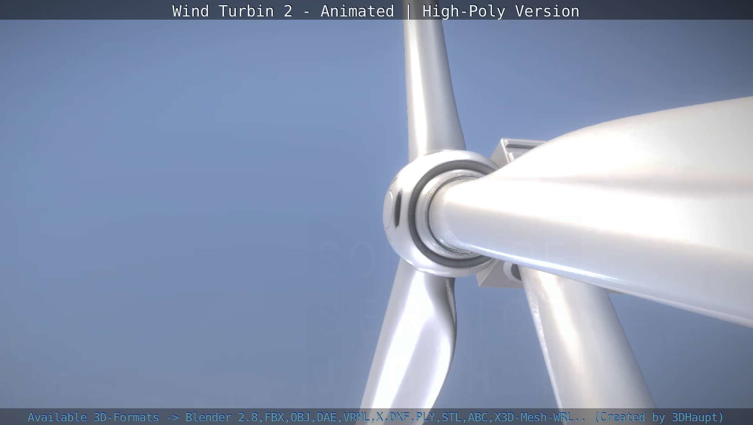 Animated Wind Turbin 2 - High-Poly Version 3D model_130