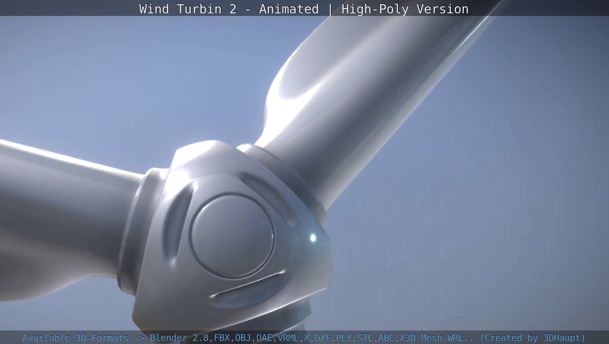 Animated Wind Turbin 2 - High-Poly Version 3D model_10