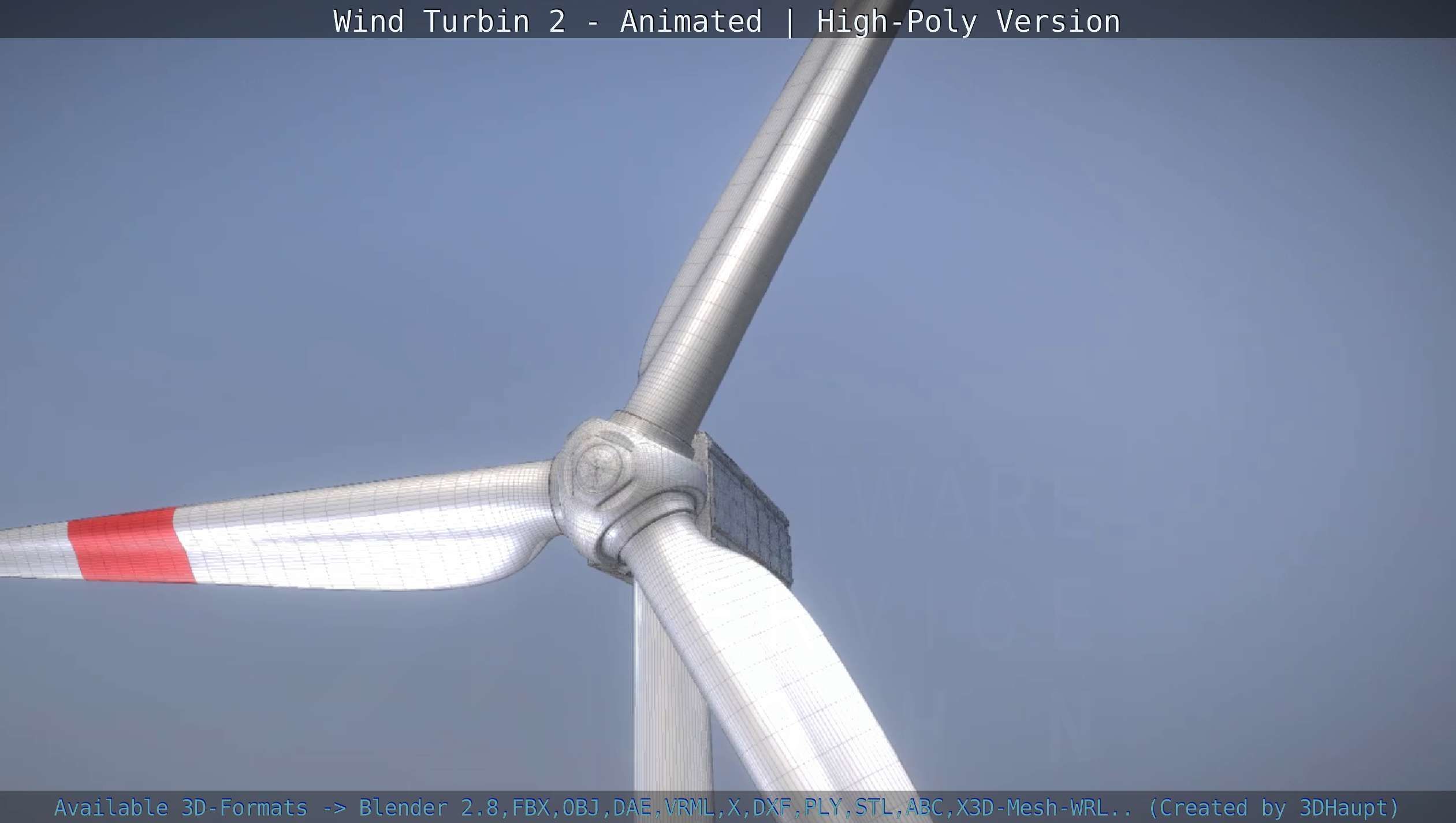 Animated Wind Turbin 2 - High-Poly Version 3D model_19