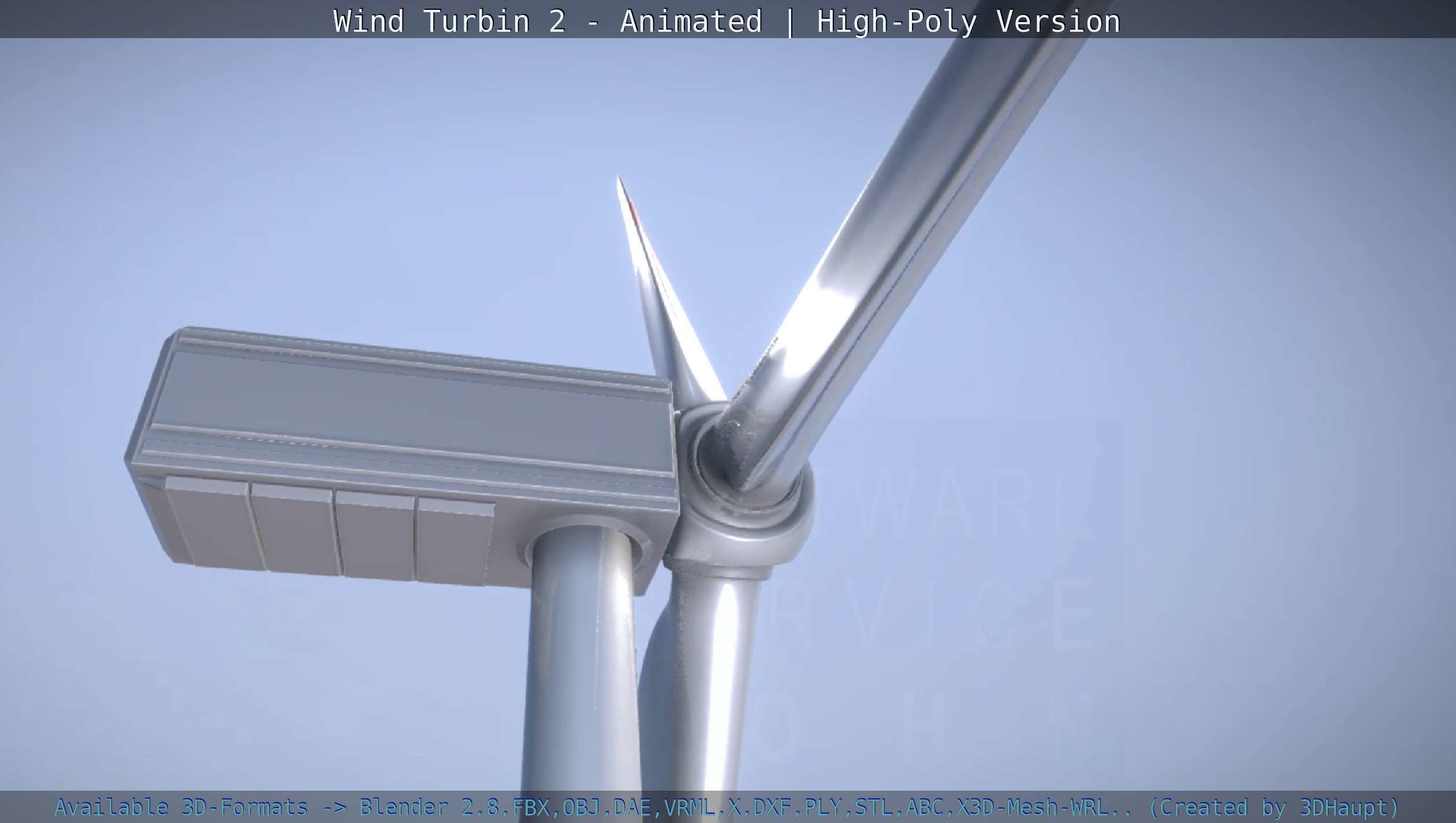 Animated Wind Turbin 2 - High-Poly Version 3D model_32