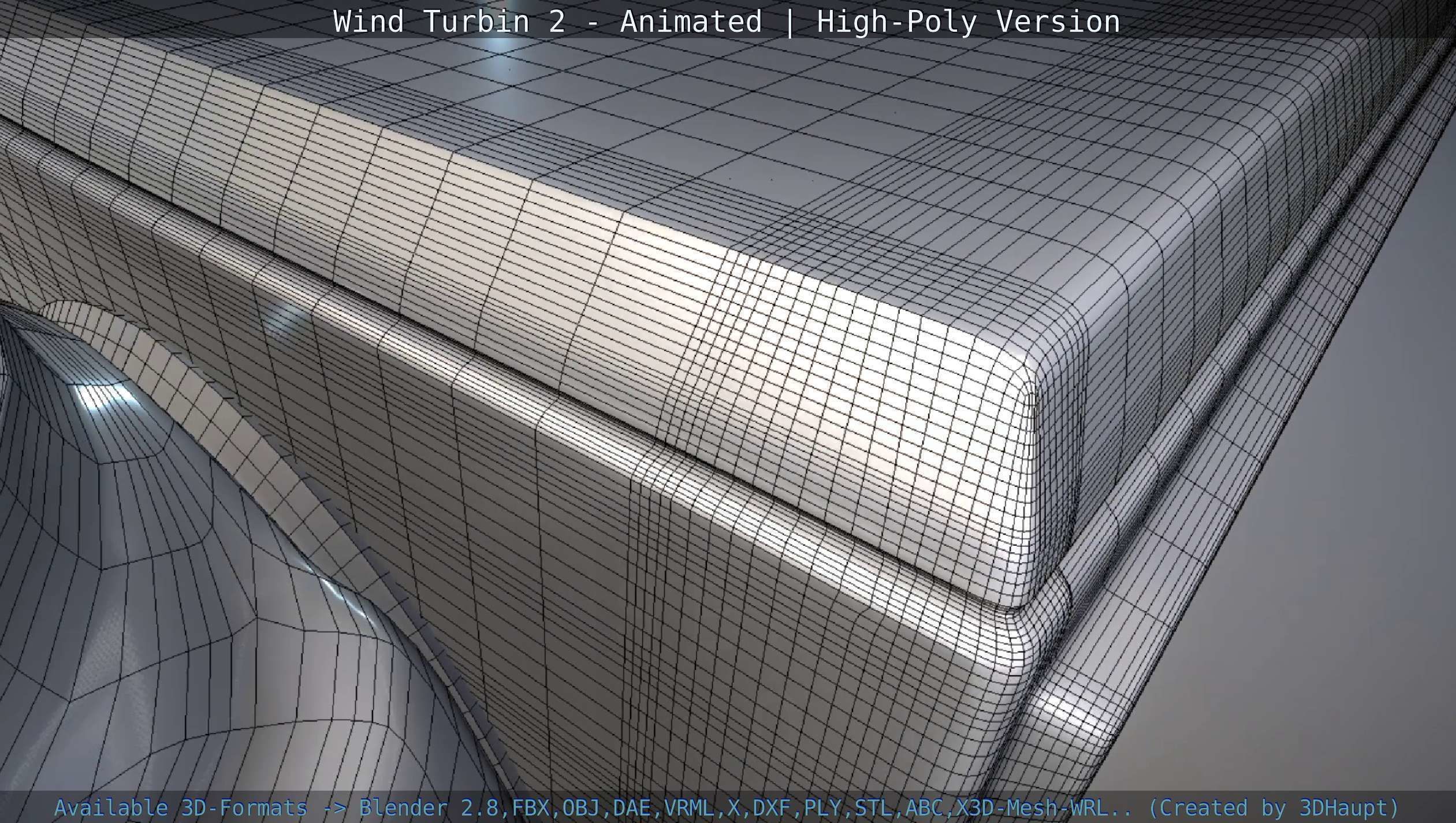Animated Wind Turbin 2 - High-Poly Version 3D model_82