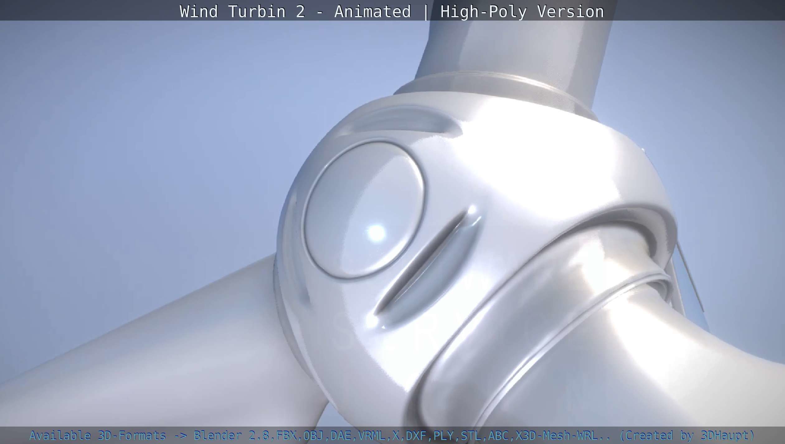 Animated Wind Turbin 2 - High-Poly Version 3D model_109