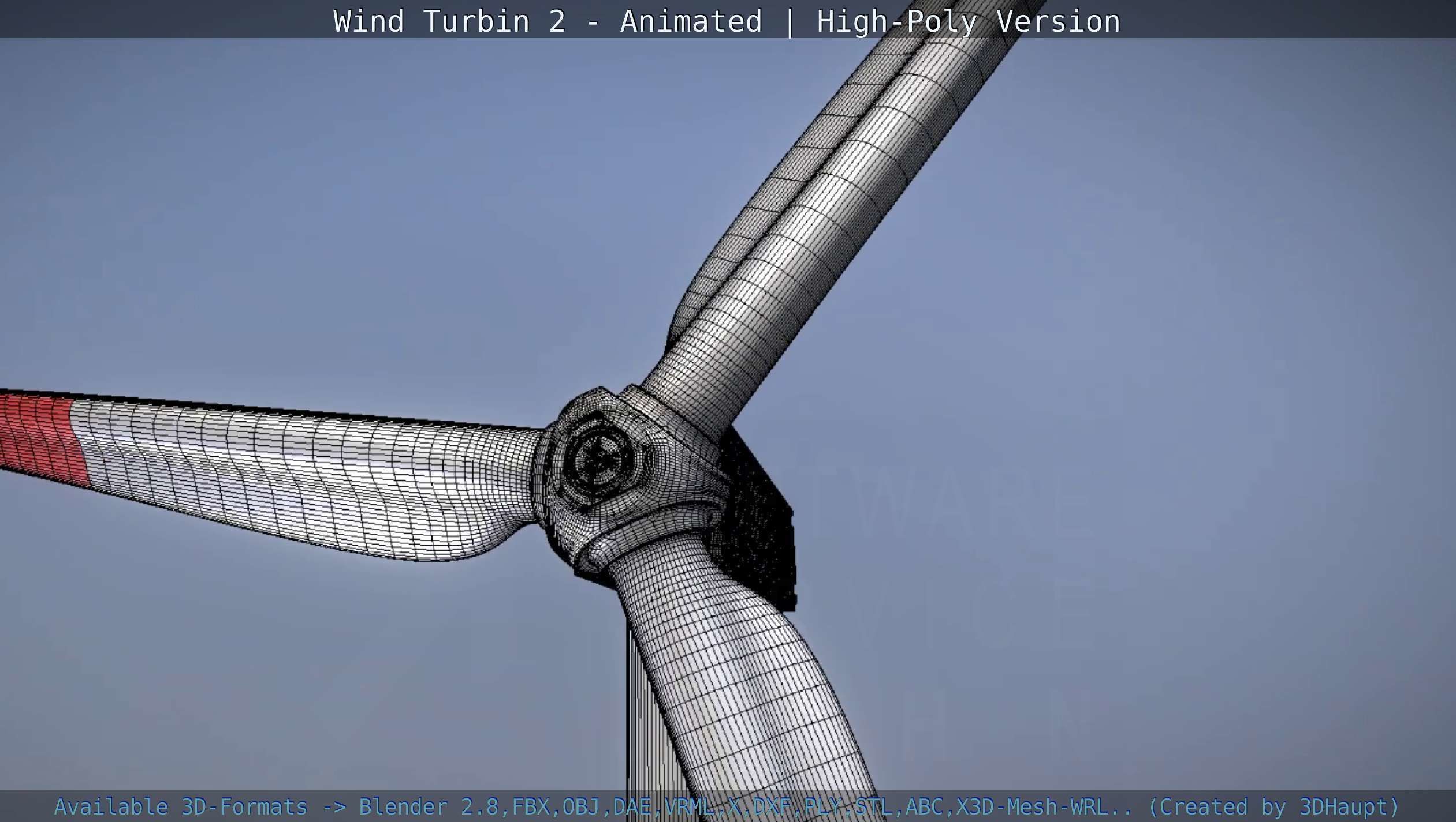 Animated Wind Turbin 2 - High-Poly Version 3D model_59