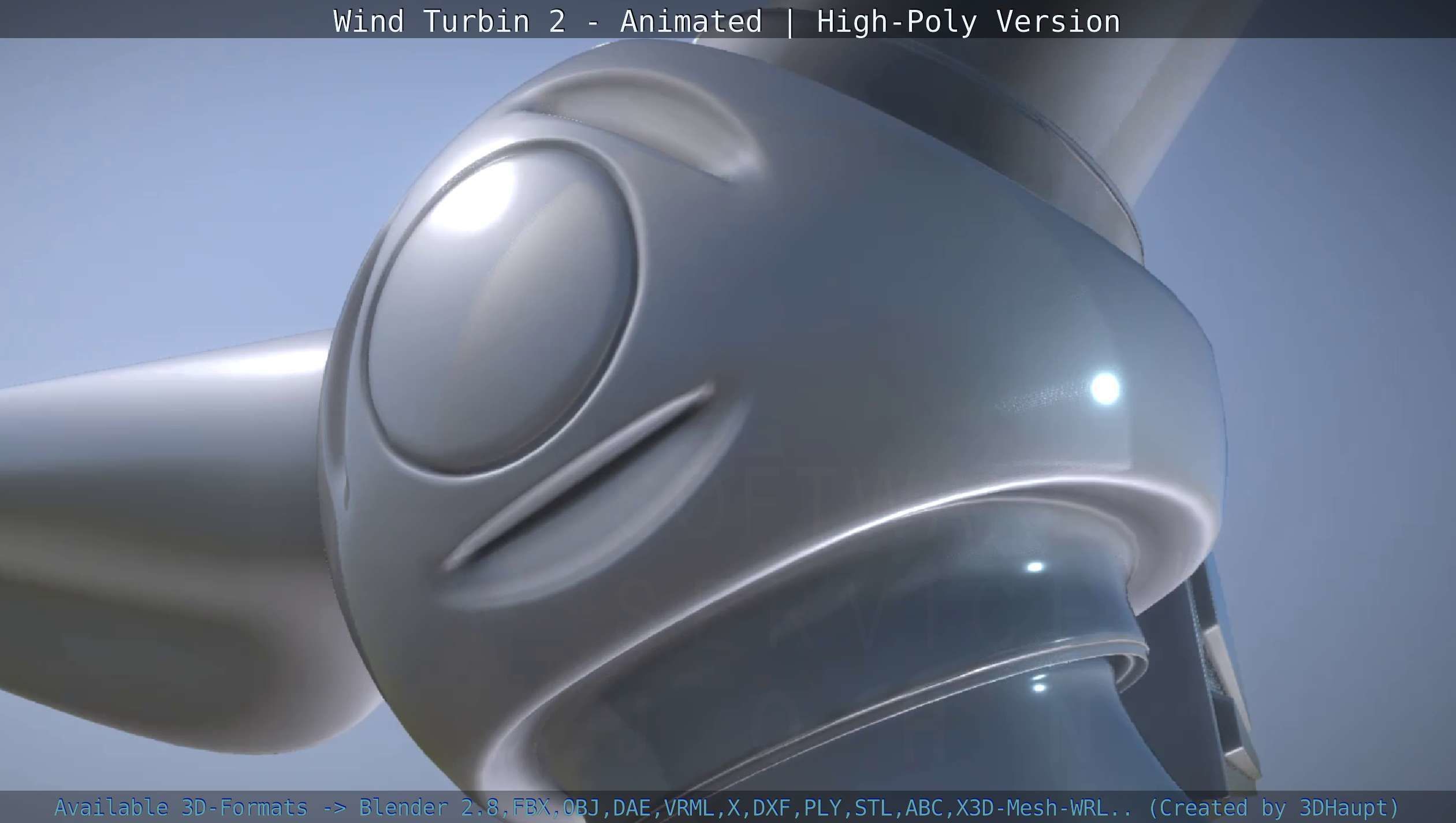 Animated Wind Turbin 2 - High-Poly Version 3D model_115