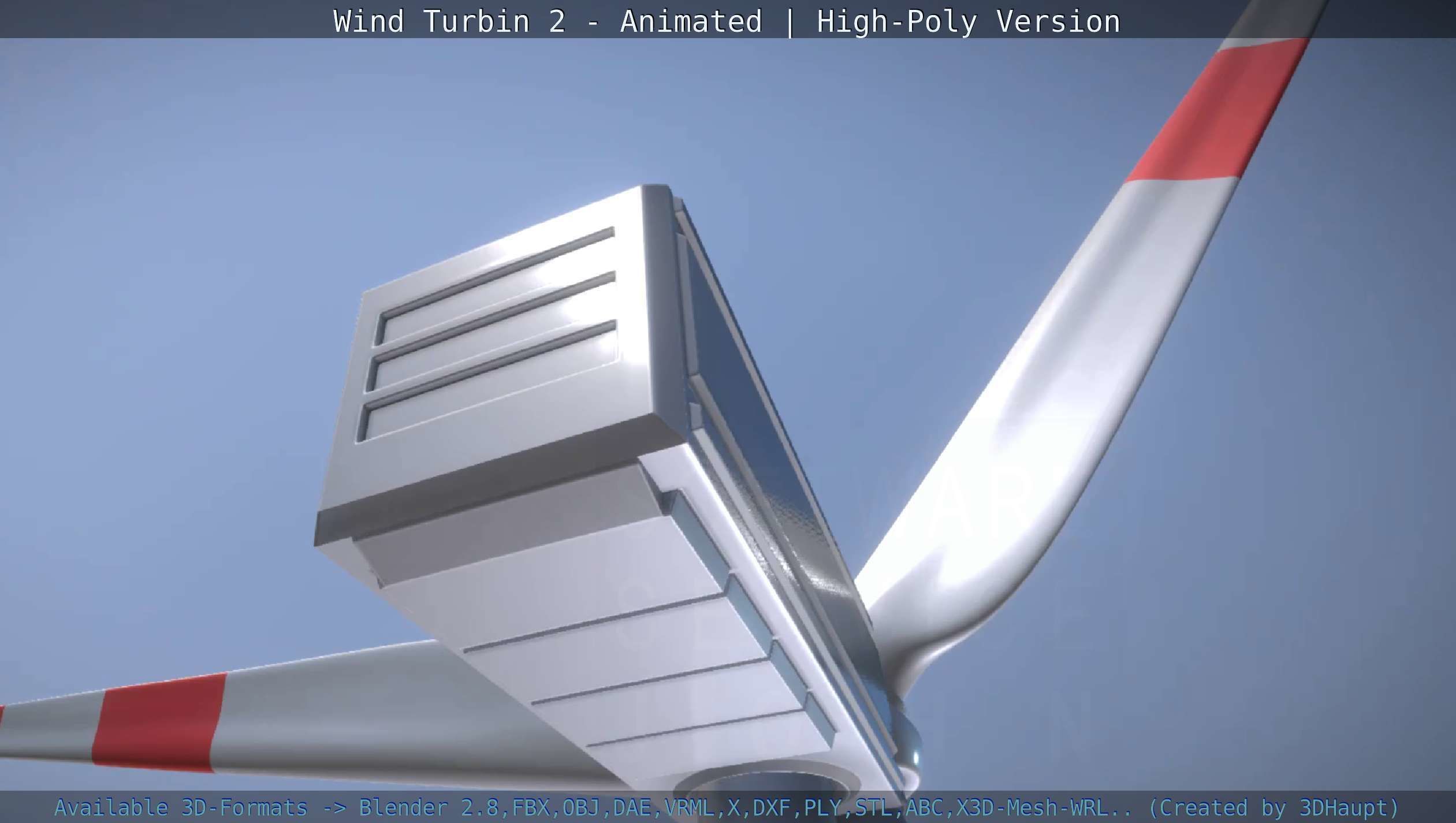 Animated Wind Turbin 2 - High-Poly Version 3D model_86