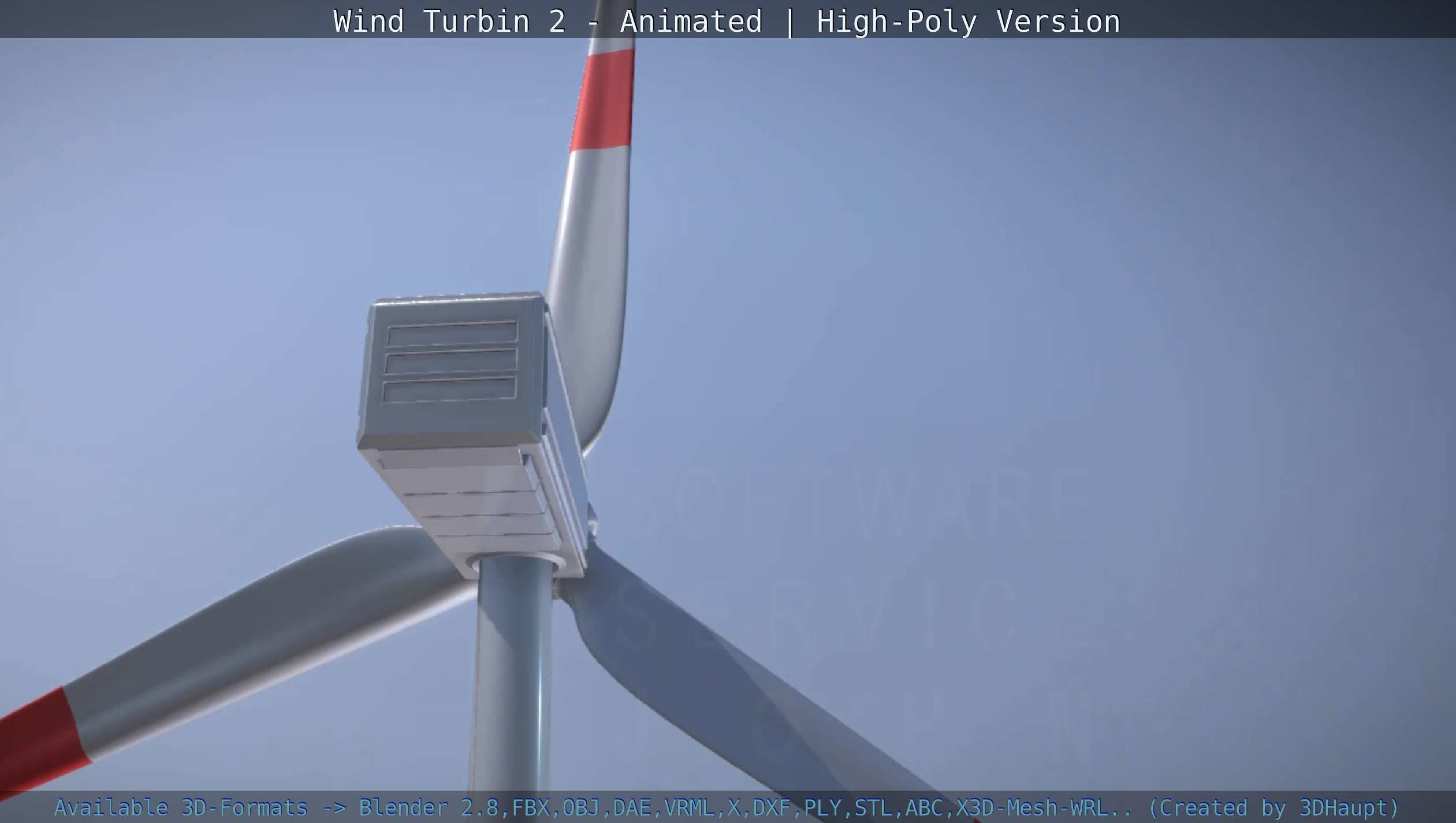Animated Wind Turbin 2 - High-Poly Version 3D model_60