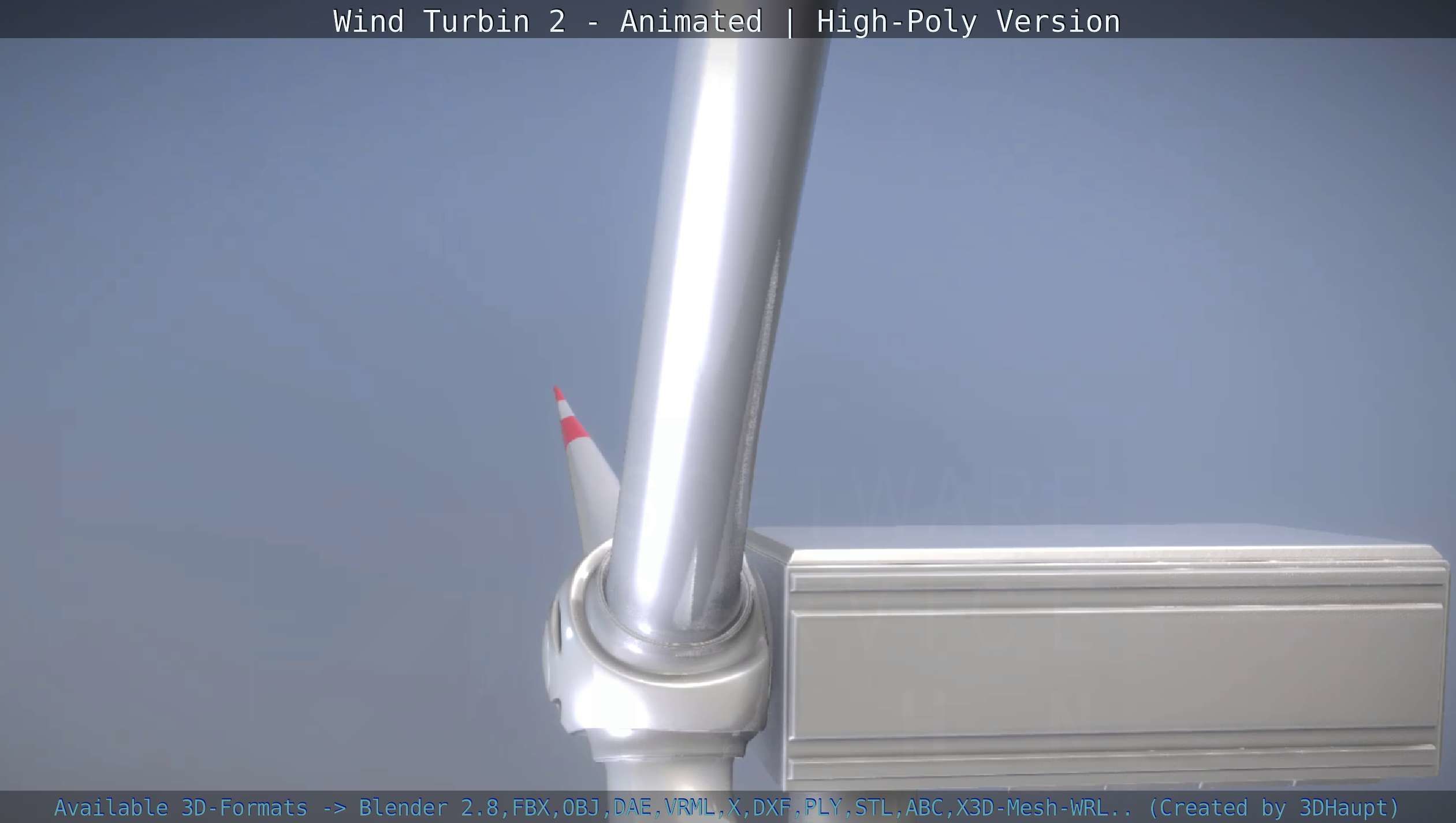 Animated Wind Turbin 2 - High-Poly Version 3D model_134