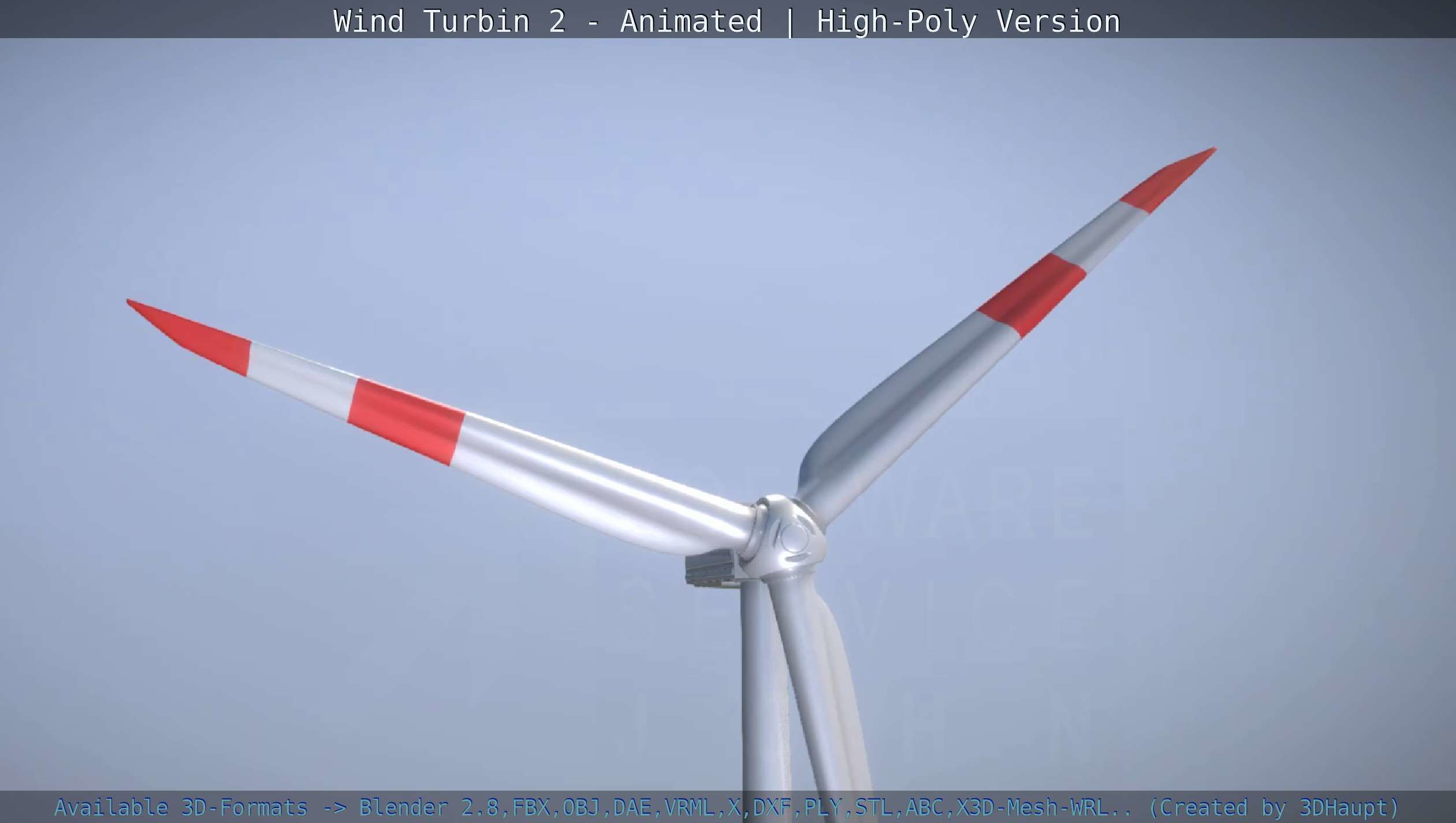 Animated Wind Turbin 2 - High-Poly Version 3D model_140